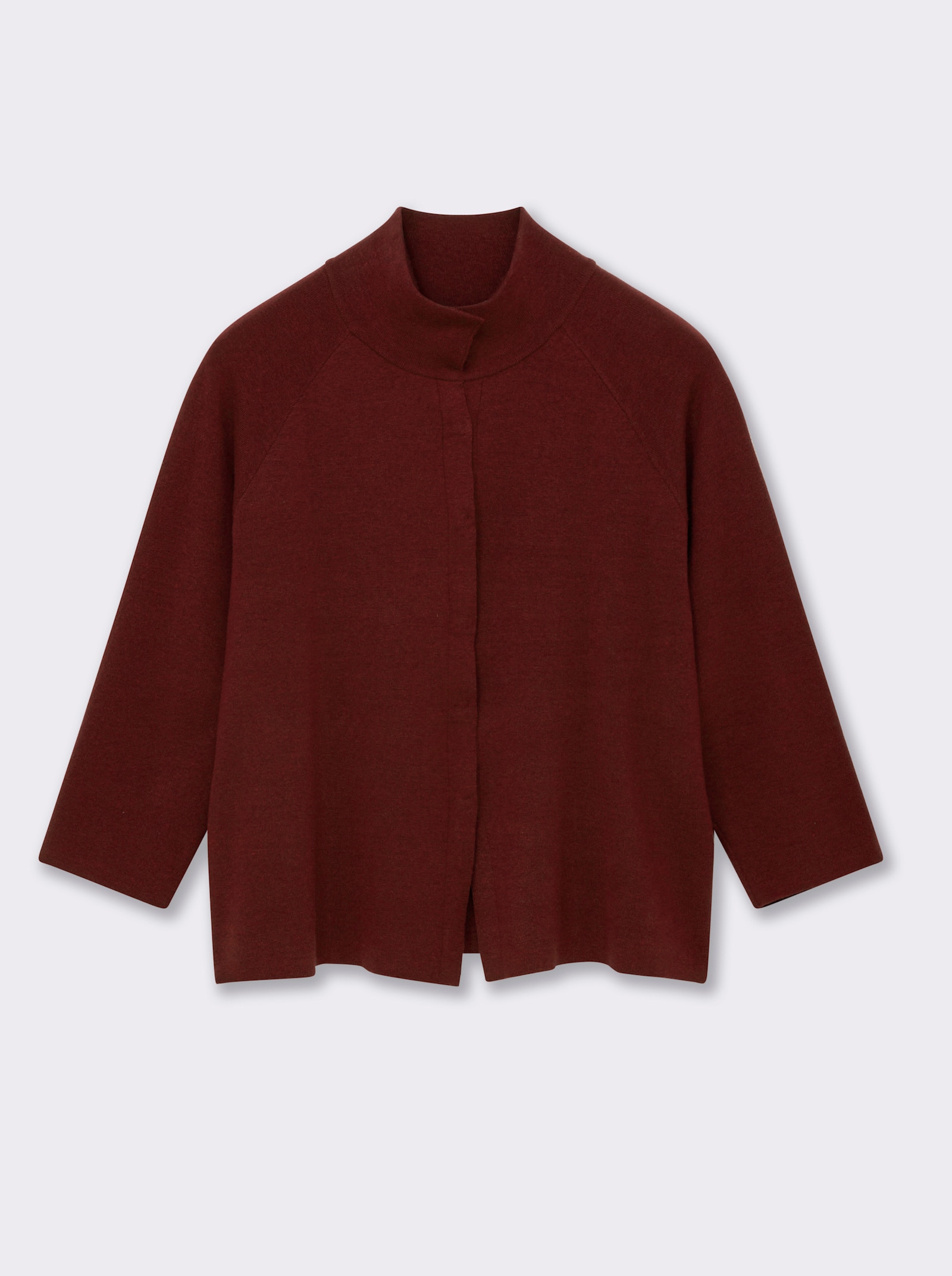 sheego Strickjacke mit weiten 3/4-Ärmeln - kirsche-meliert