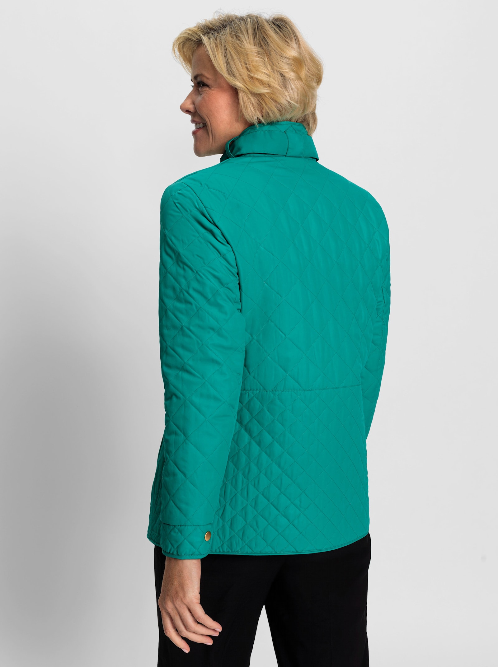 Steppjacke mit aufwendigen Details - smaragd