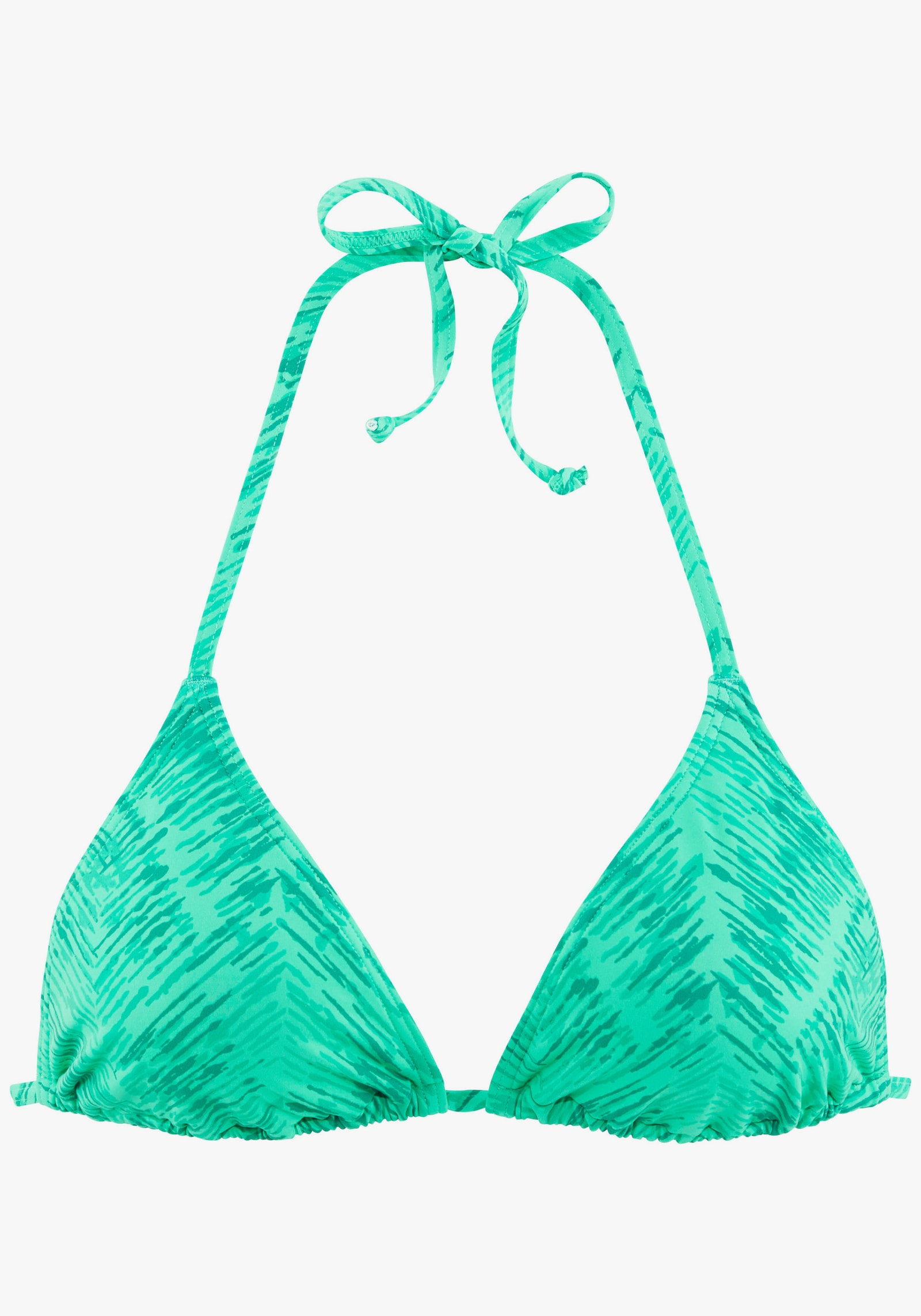 JETTE Triangel-Bikini-Top - grün bedruckt