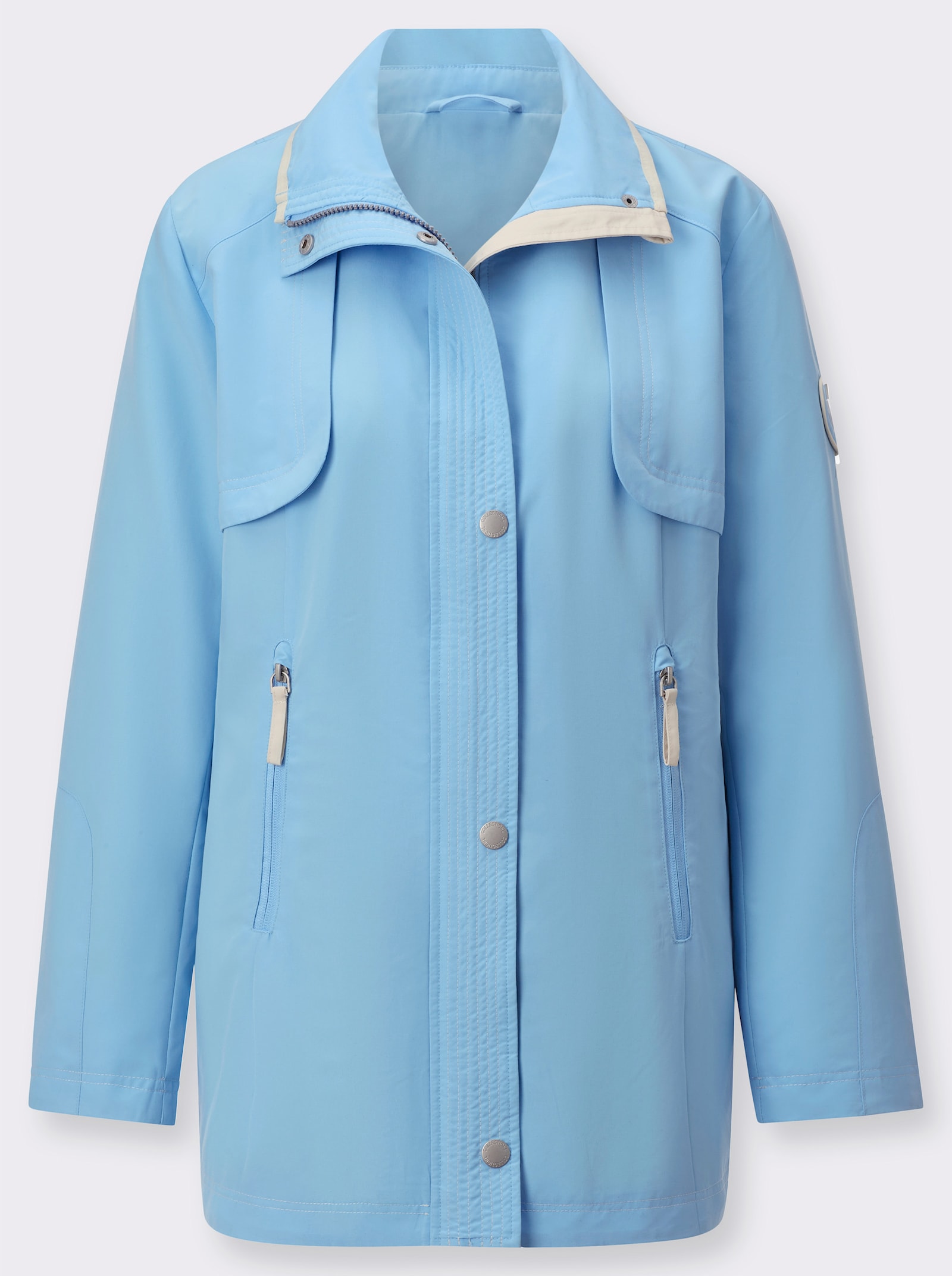 Übergangsjacke mit Reissverschluss-Nahttaschen - aqua