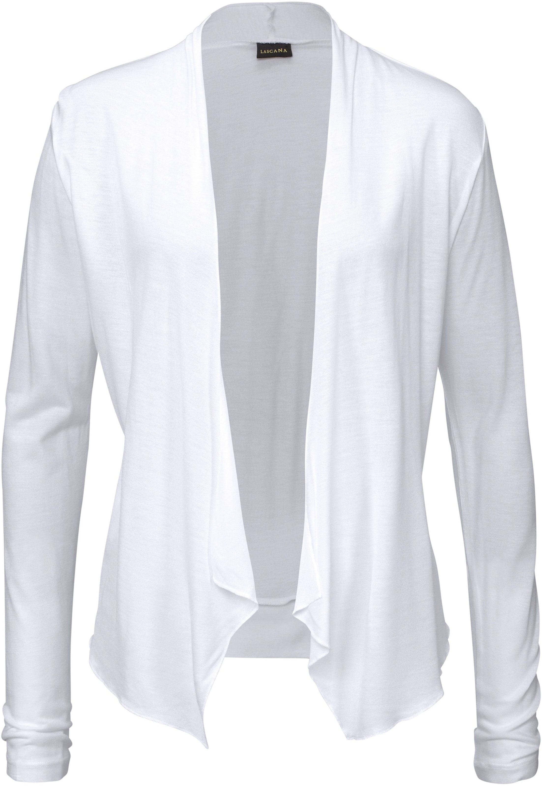 Verschluss günstig Kaufen-Shirtjacke in weiß von LASCANA. Shirtjacke in weiß von LASCANA <![CDATA[Shirtjacke in offener Form. Ohne Verschluss, kann vorne lässig geknotet wereden. Aus 100% Viskose.]]>. 