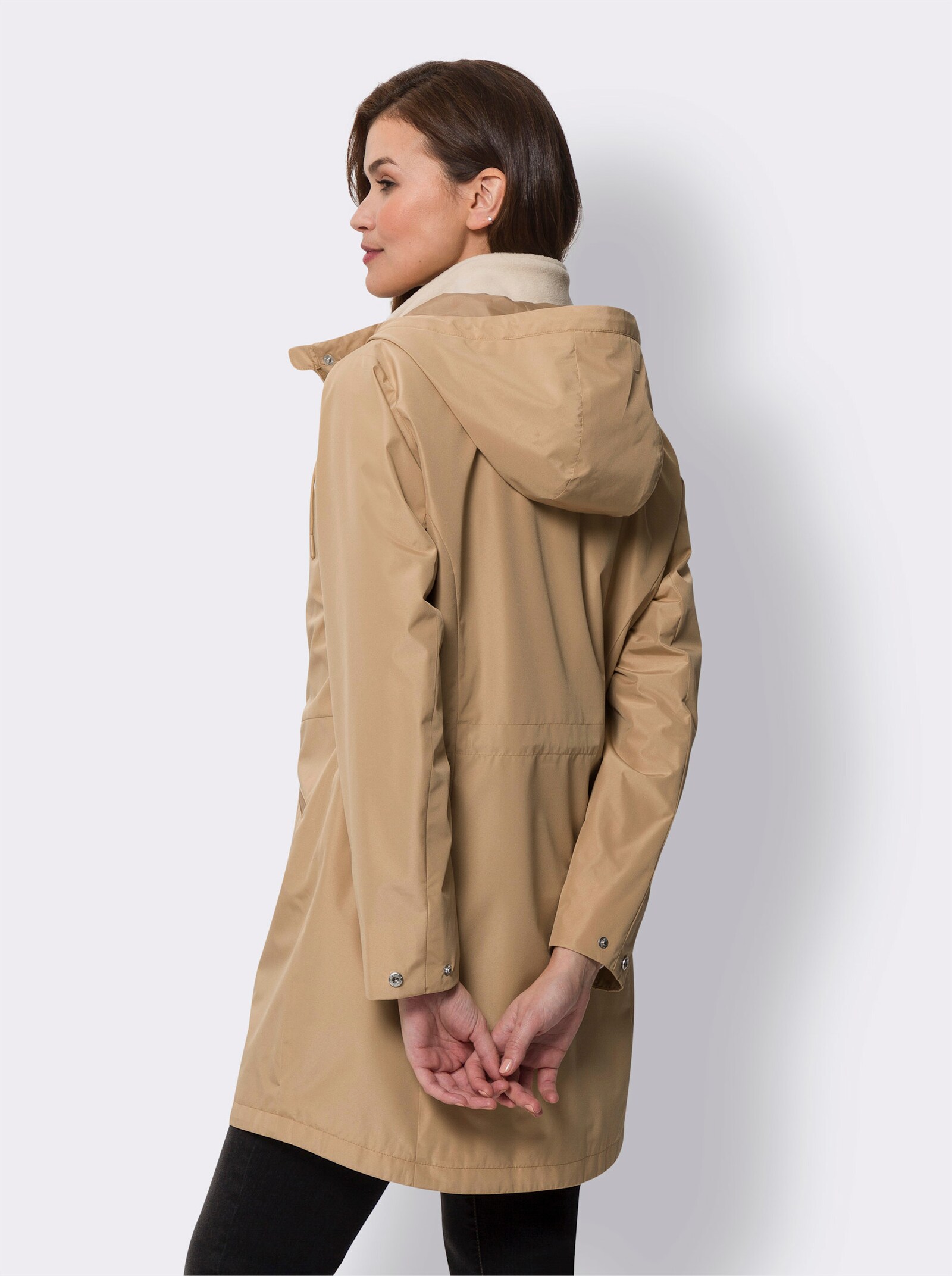 heine 2-in-1-jack met uitneembaar gilet - camel/ivoor