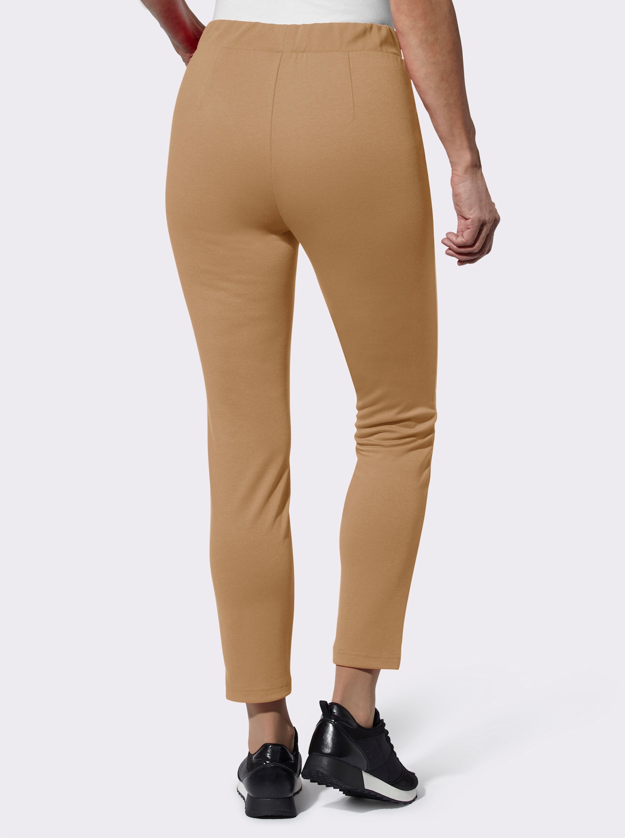 Broek van imitatieleer - camel