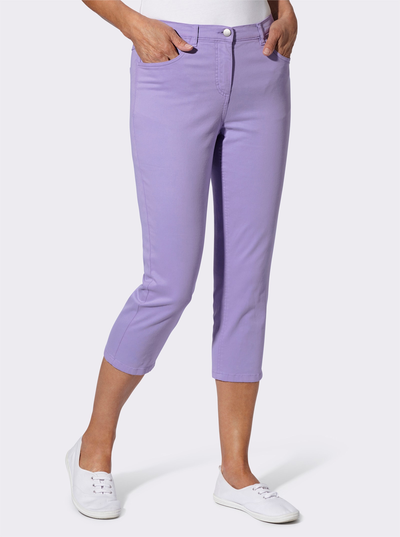 3/4-Jeans mit Zier-Schnürungen - lavendel