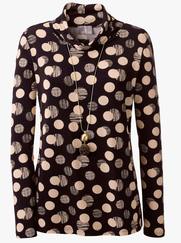 Shirt - schwarz-caramel-bedruckt