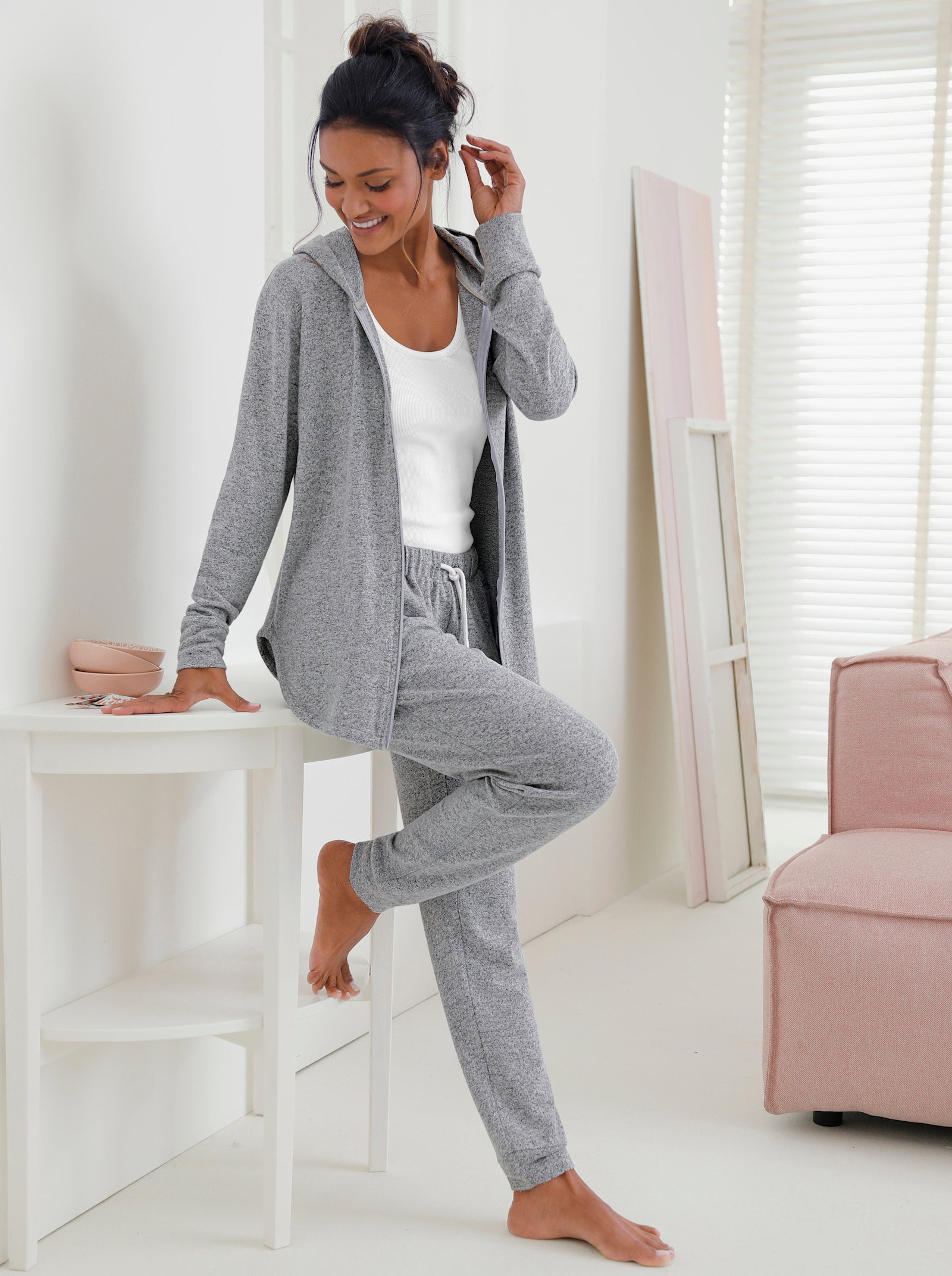 feel good Jacke - hellgrau-meliert