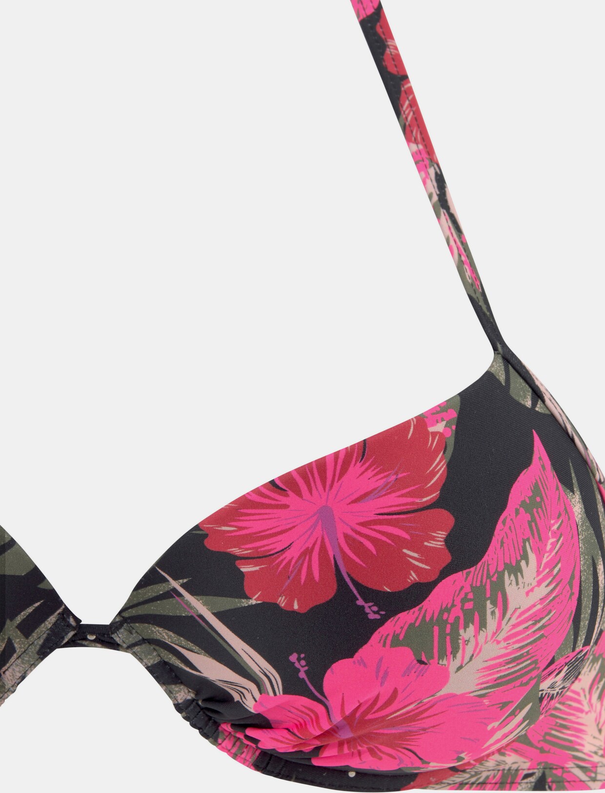 LASCANA Push-Up-Bikini-Top - schwarz-pink-bedruckt