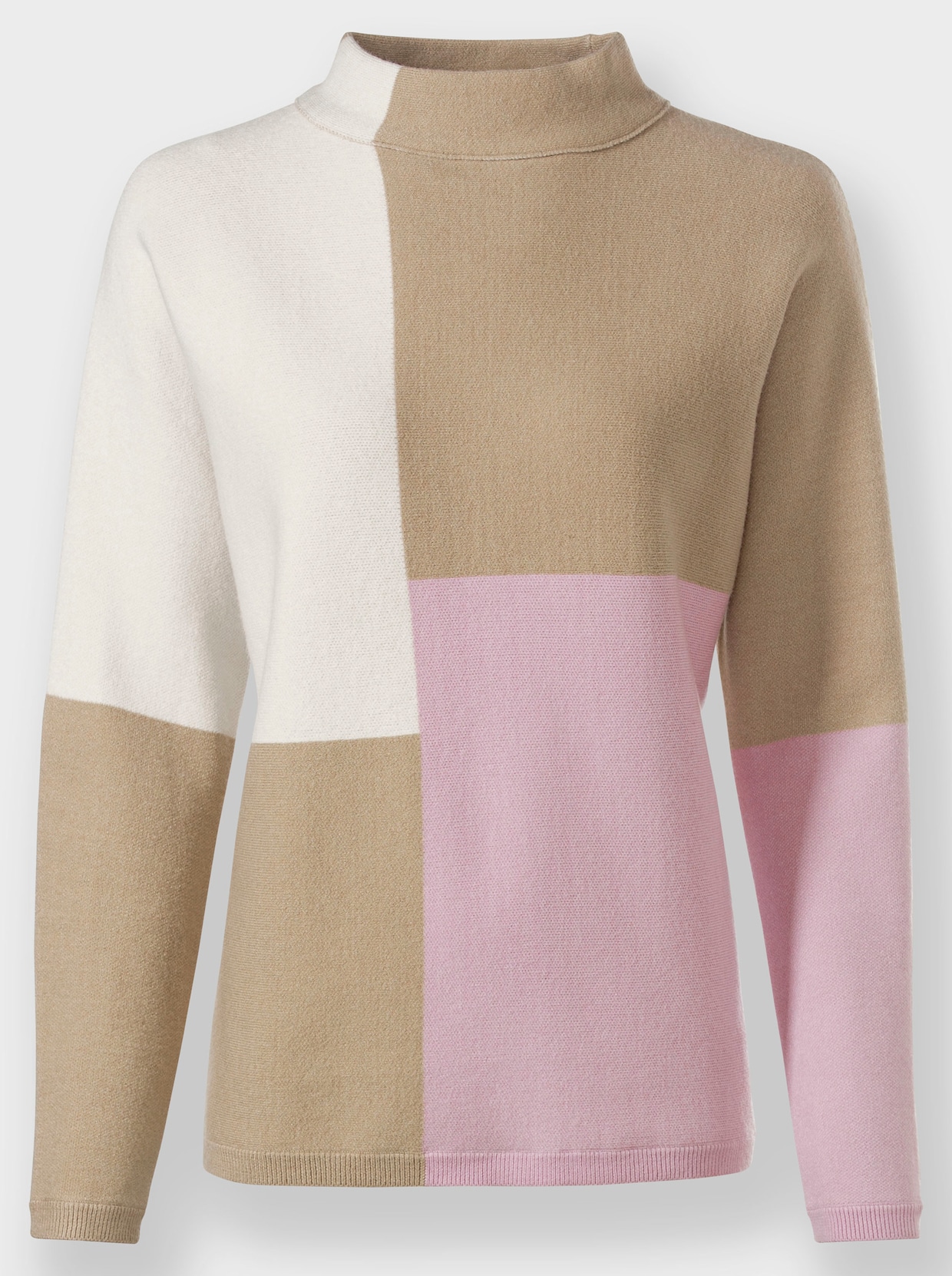 heine pull à col montant - beige-écru à motifs