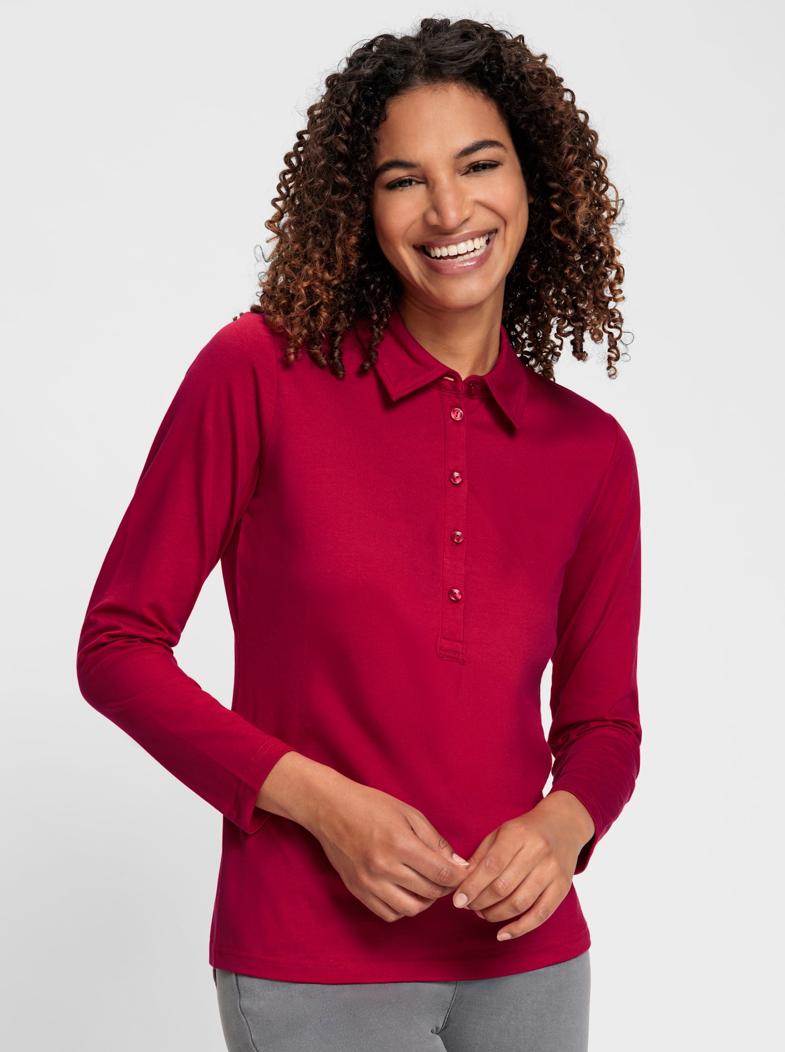 Poloshirt van katoen - rood