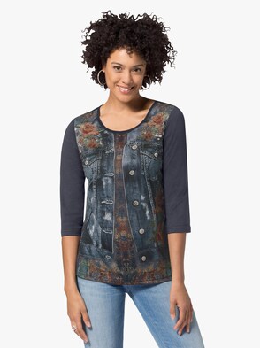 Shirt - marine-gemustert