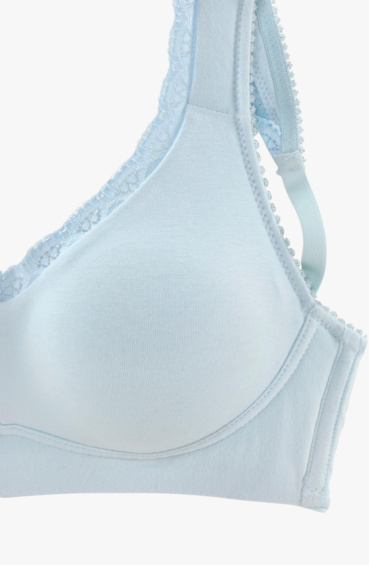 petite fleur Soutien-gorge doux - bleu clair + blanc