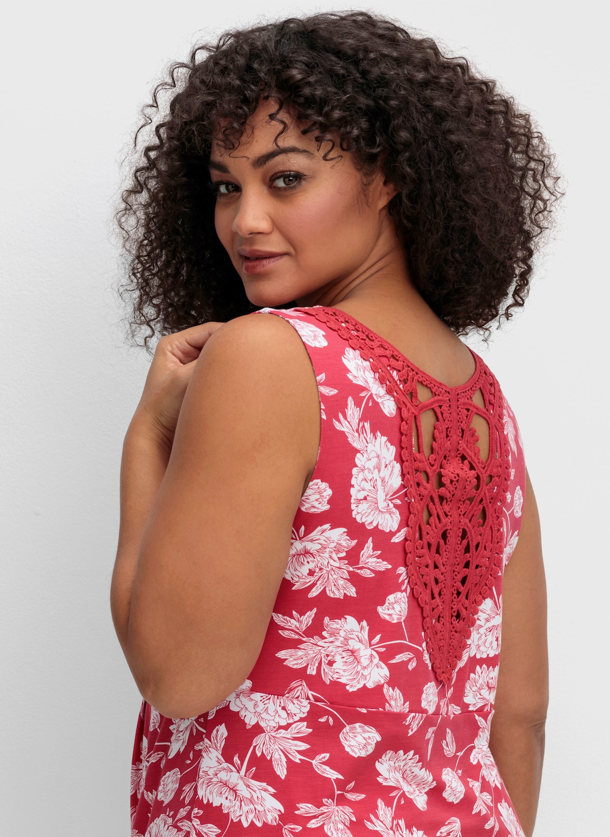 sheego by Joe Browns Longtop - rot-gemustert
