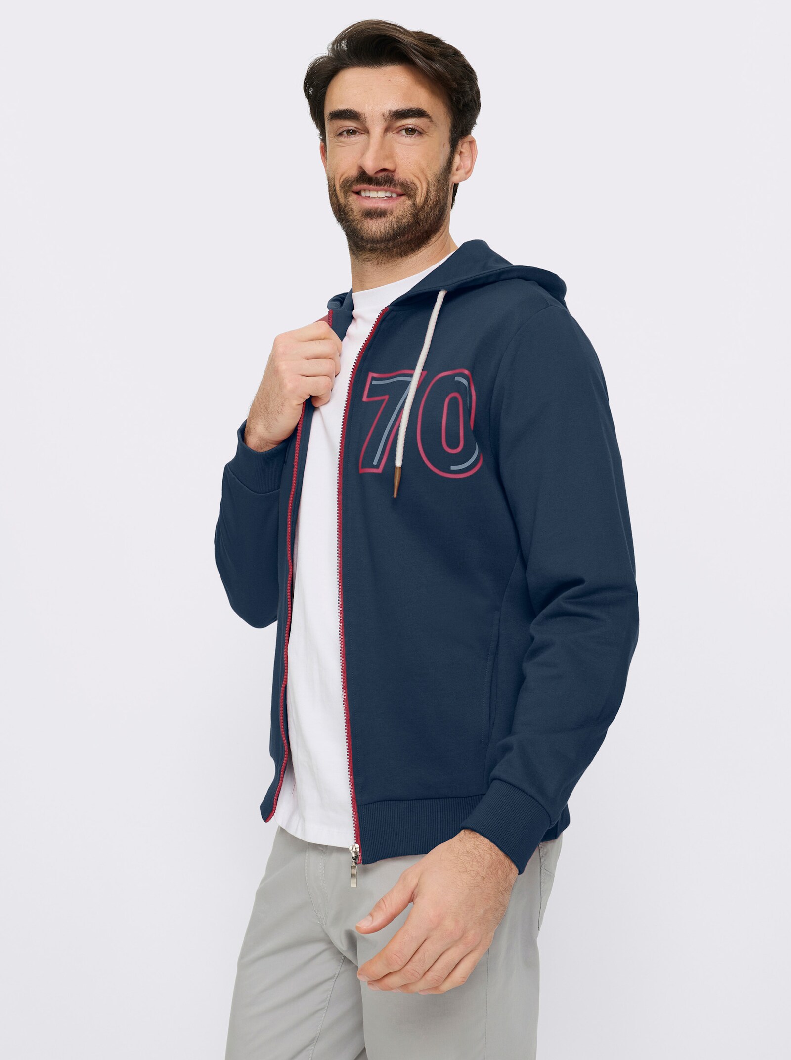 Catamaran Sweatjacke mit Front-Druck - dunkelblau-bedruckt