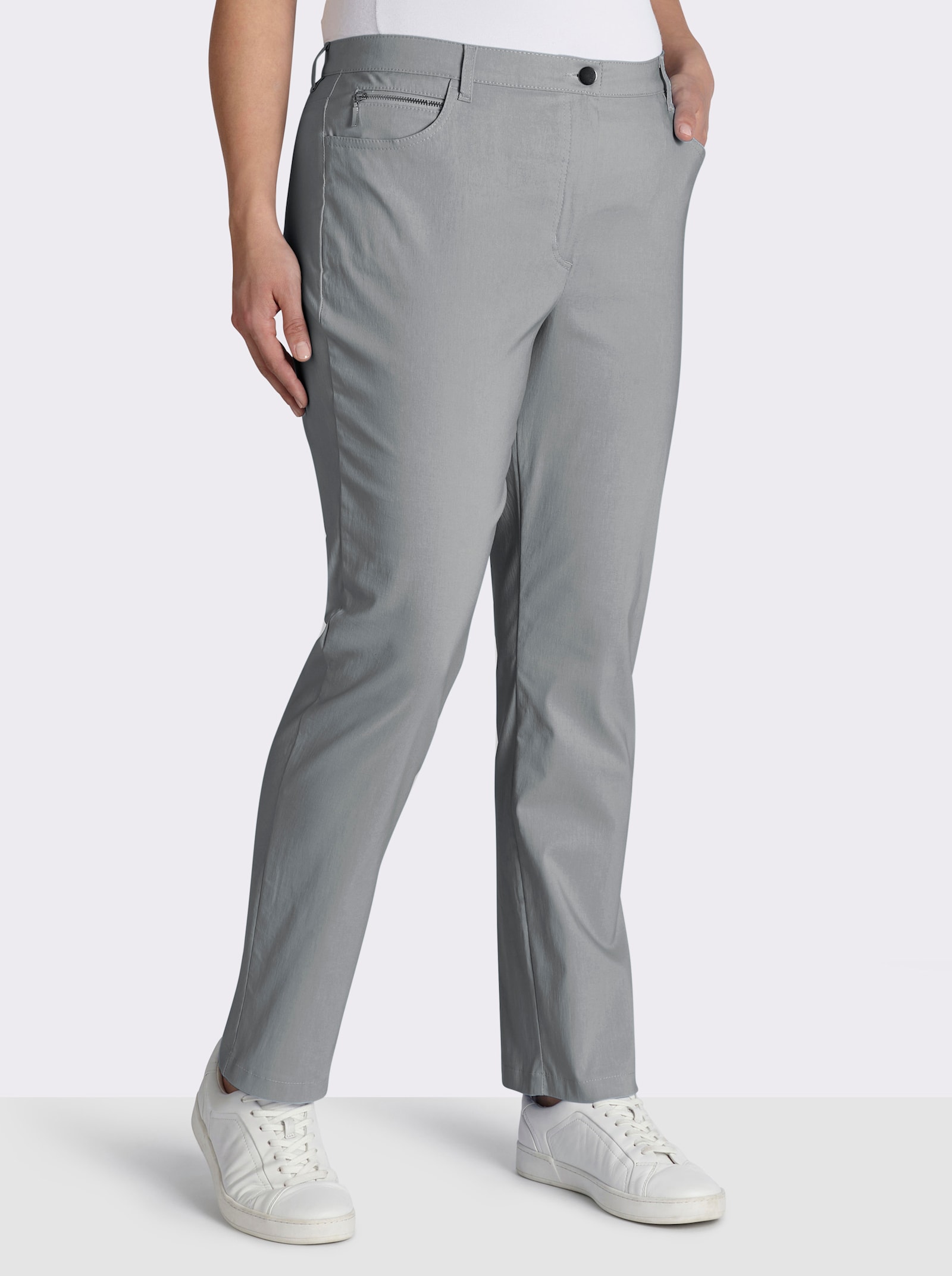 Stehmann Comfort line Stretch-Hose mit Zier-Taschen vorne - grau
