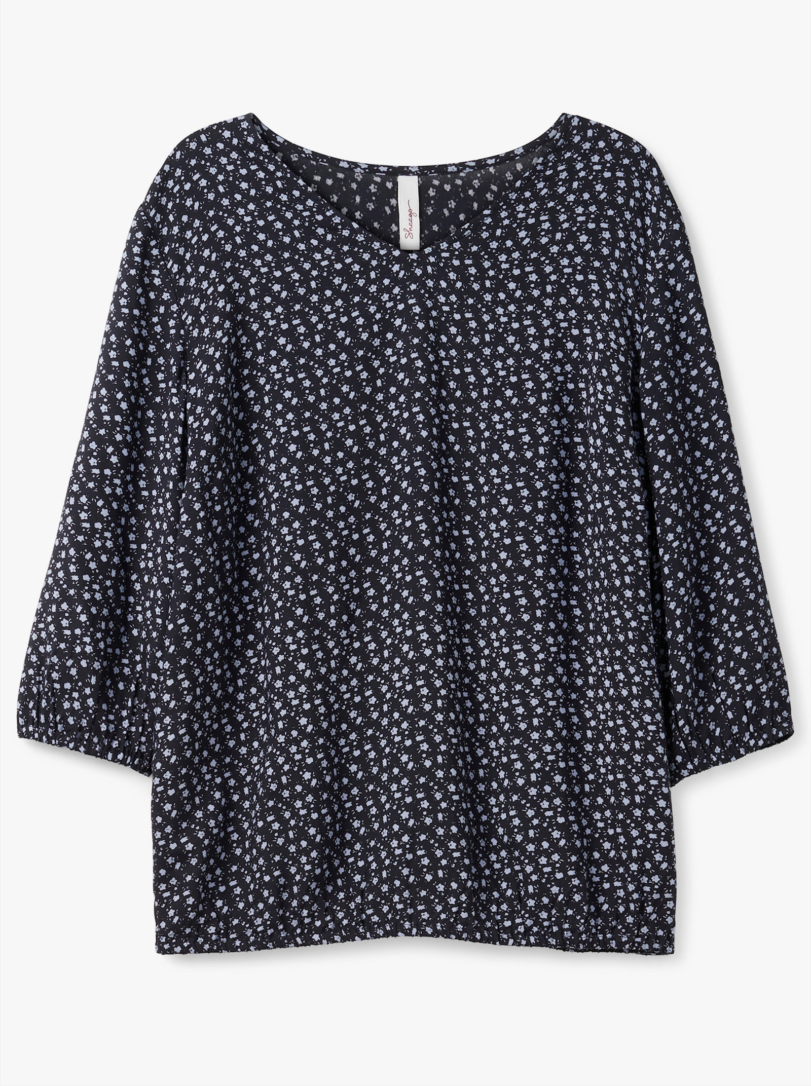 sheego Tuniek met bloemenprint - middenblauw geprint