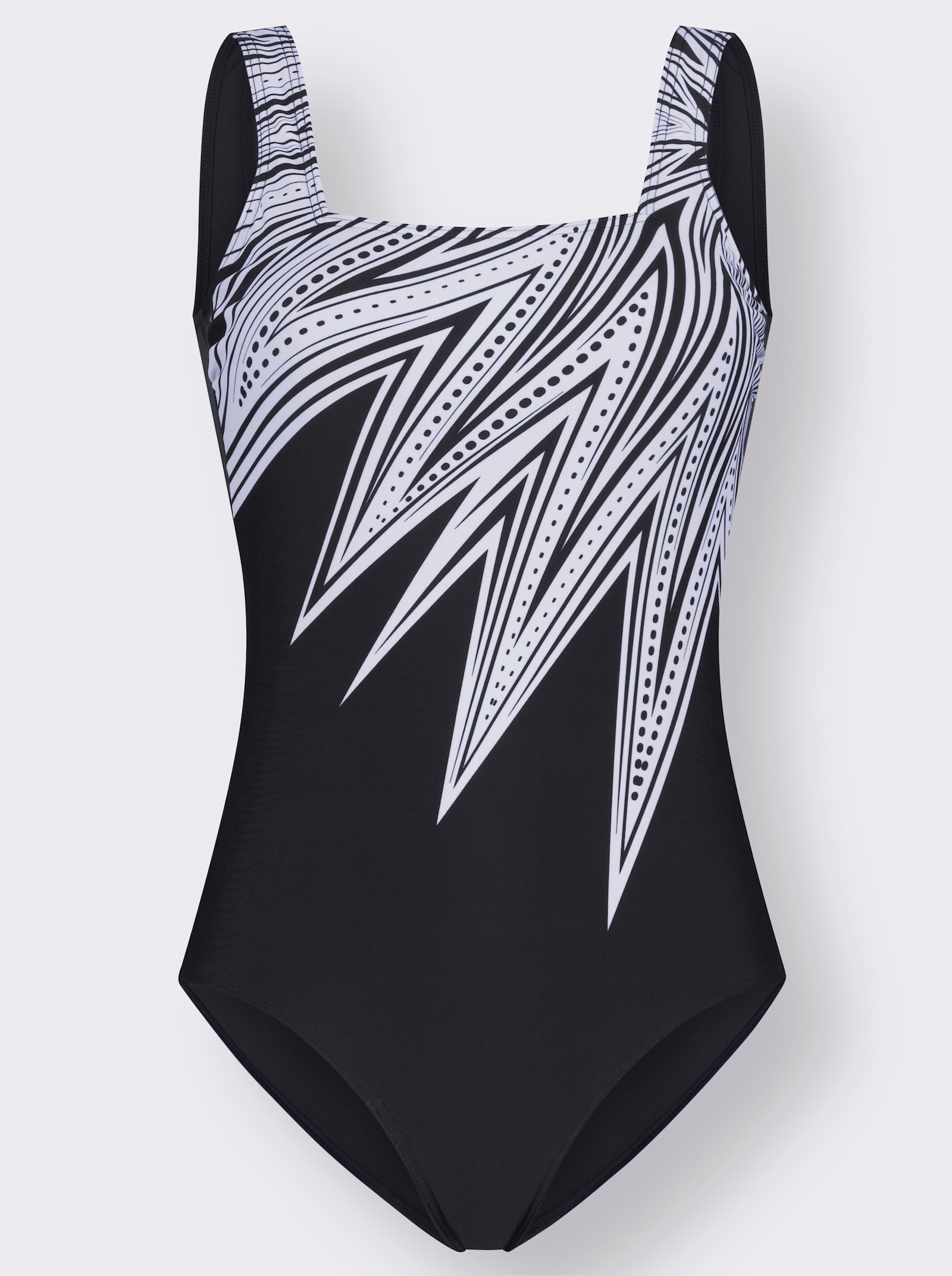 feel good Badeanzug mit Druckmuster - schwarz-weiß