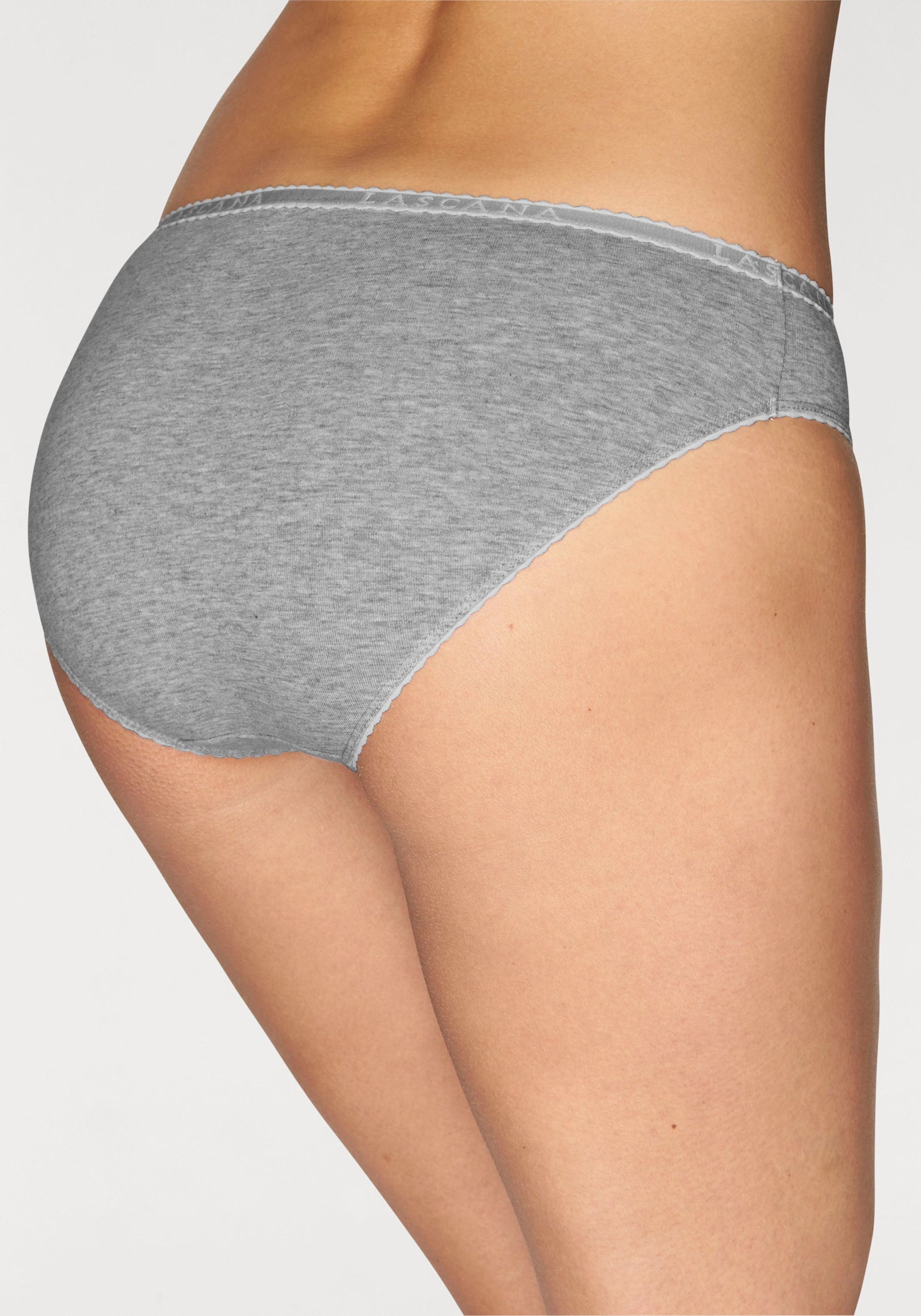 LASCANA Slip - grijs gemêleerd/crème