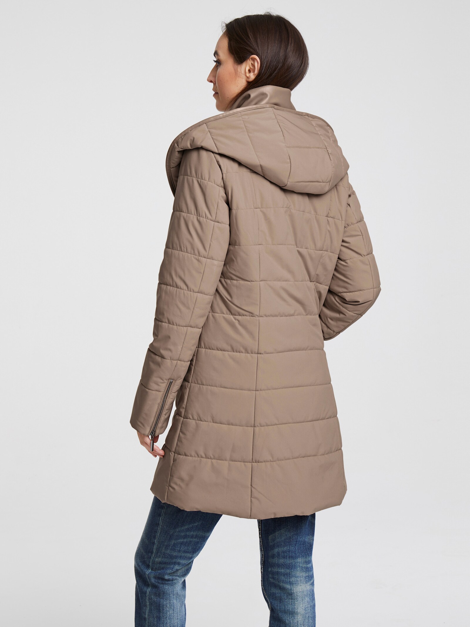 heine Steppjacke in 2-in-1-Optik - helltaupe