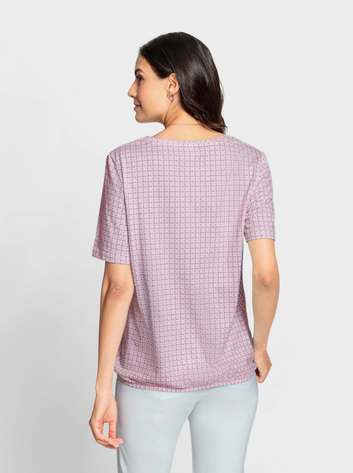 Shirt met korte mouwen - rozenkwarts bedrukt
