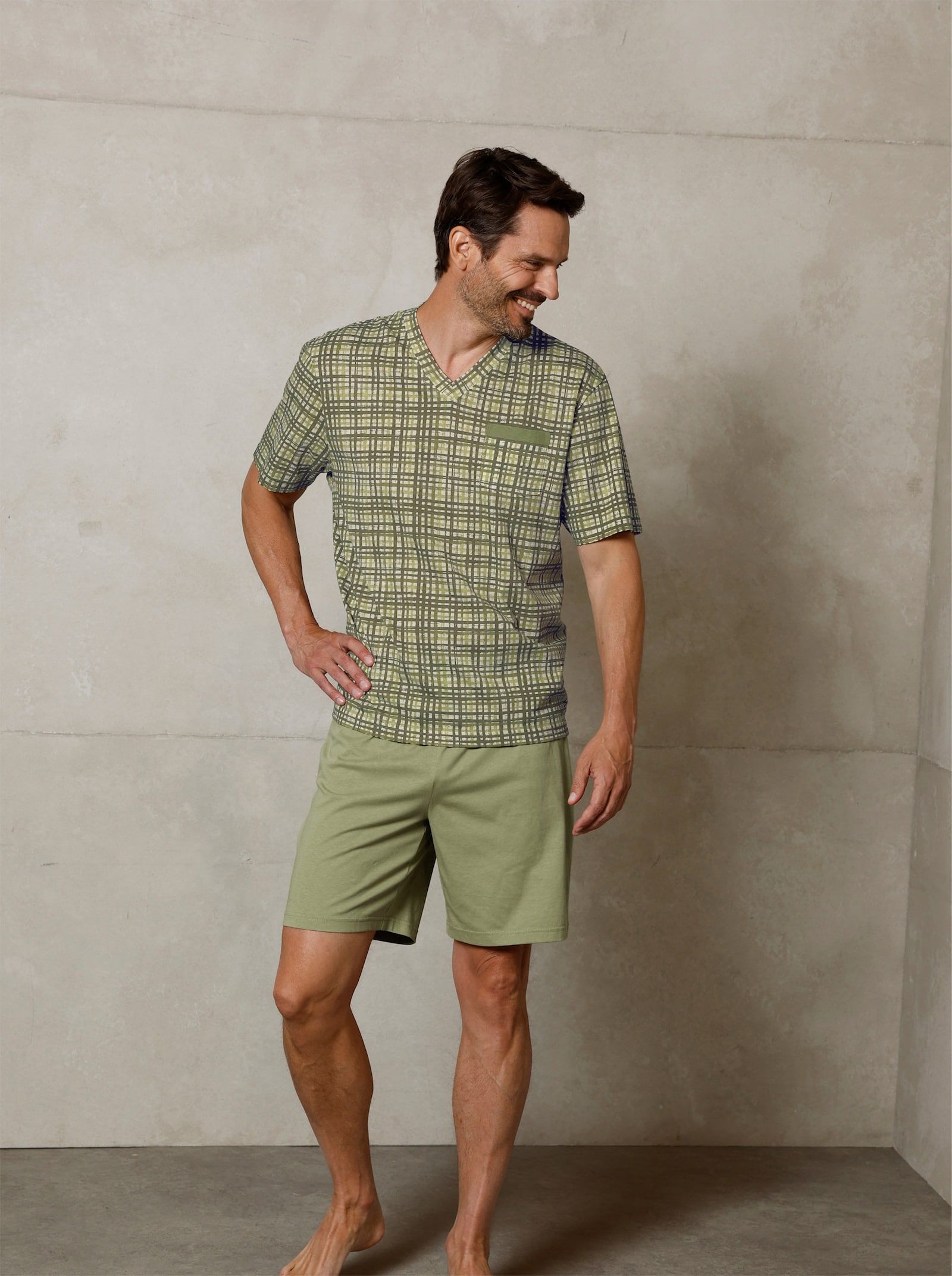 wäschepur men Shortys im preiswerten Doppelpack - cognac-kariert + schilf-kariert