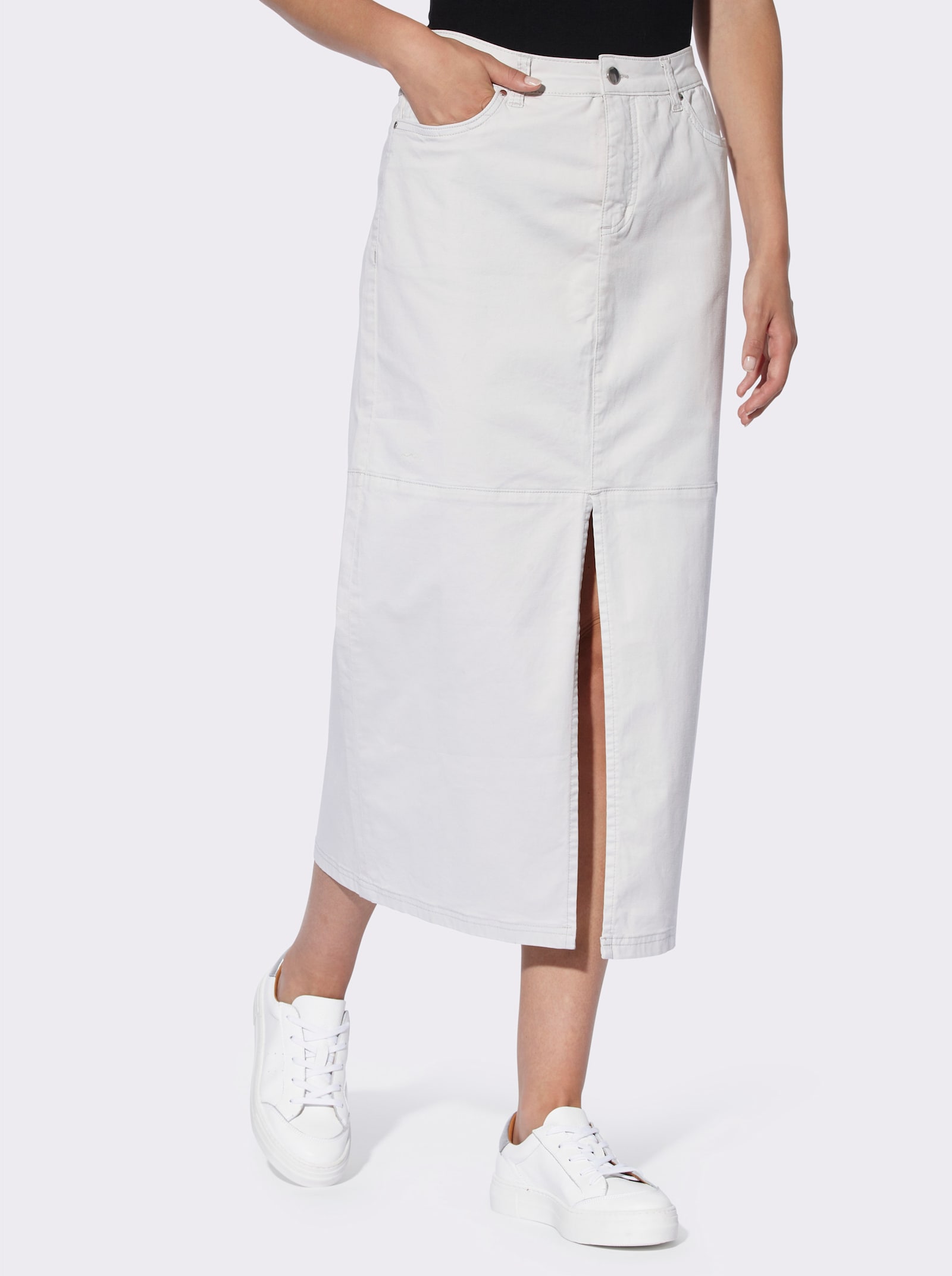 heine Geweven rok in 5-pocketsmodel - lichtgrijs