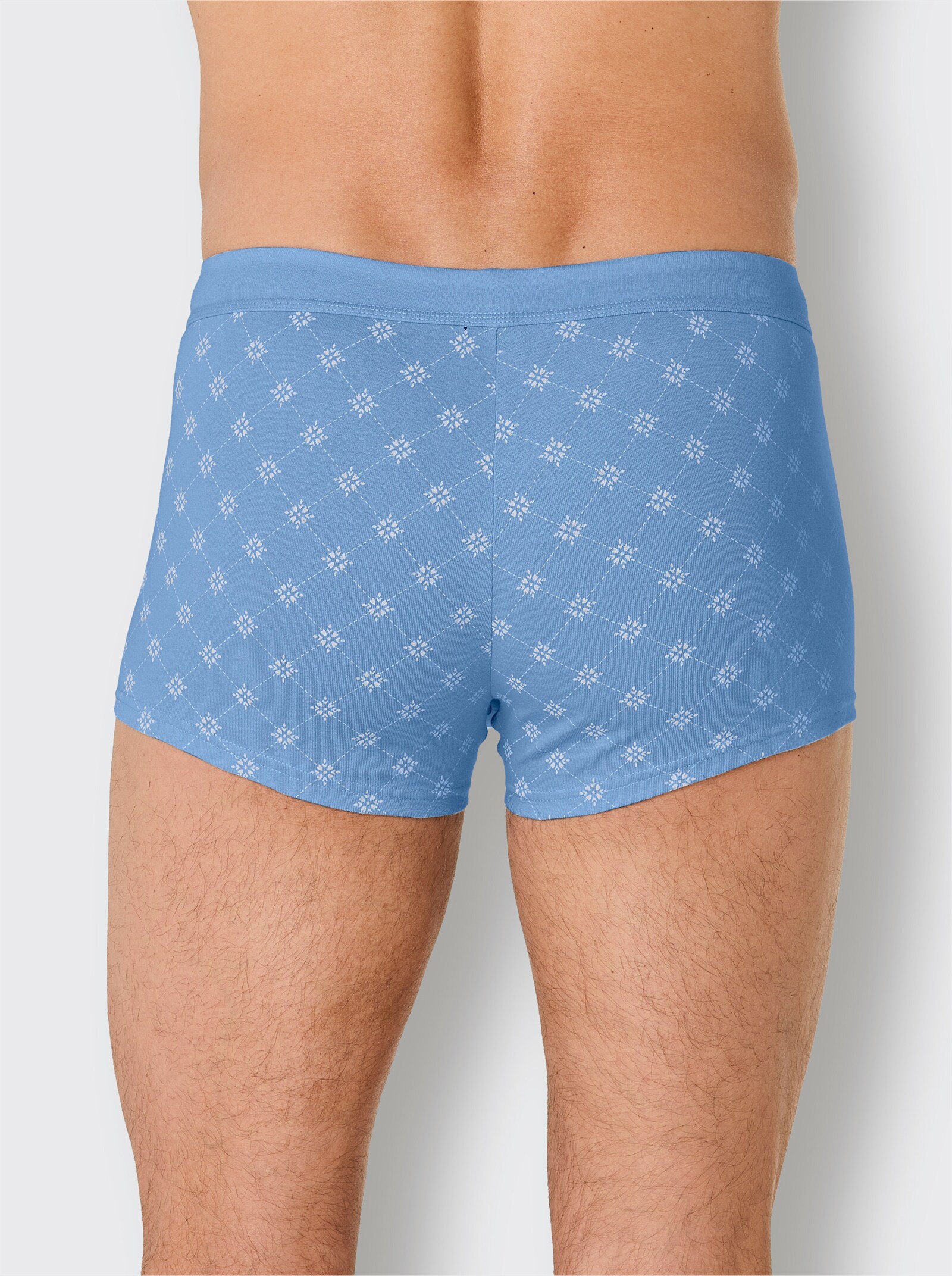 wäschepur men Hose kurz - mittelblau + mittelblau-bedruckt