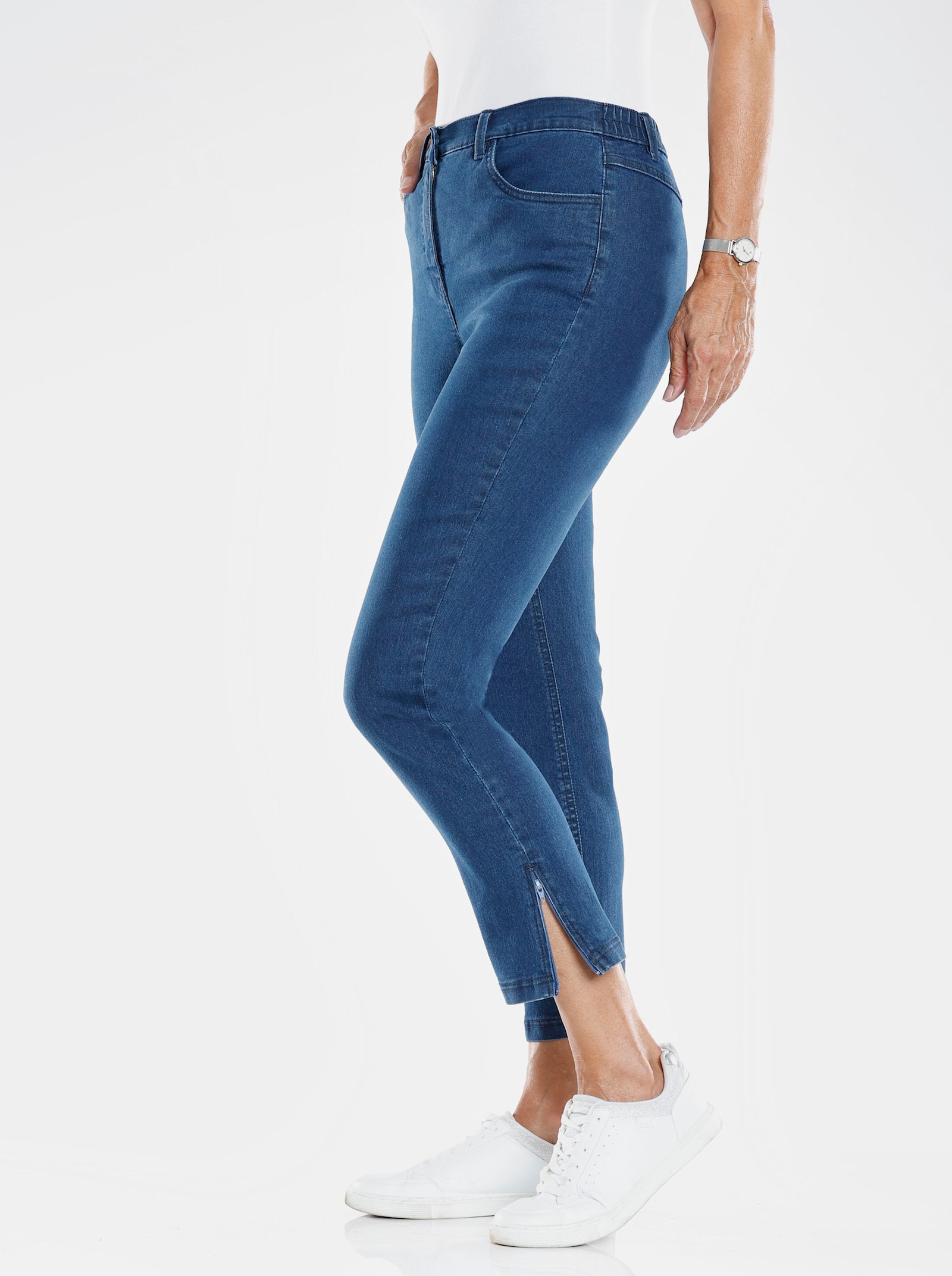 7/8-jeans met ritssluitingen opzij - blue-stonewashed