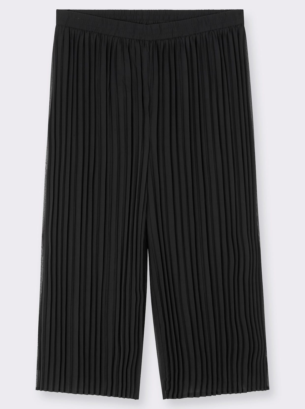 sheego 7/8-Hose aus fließender Plissee-Qualität - schwarz