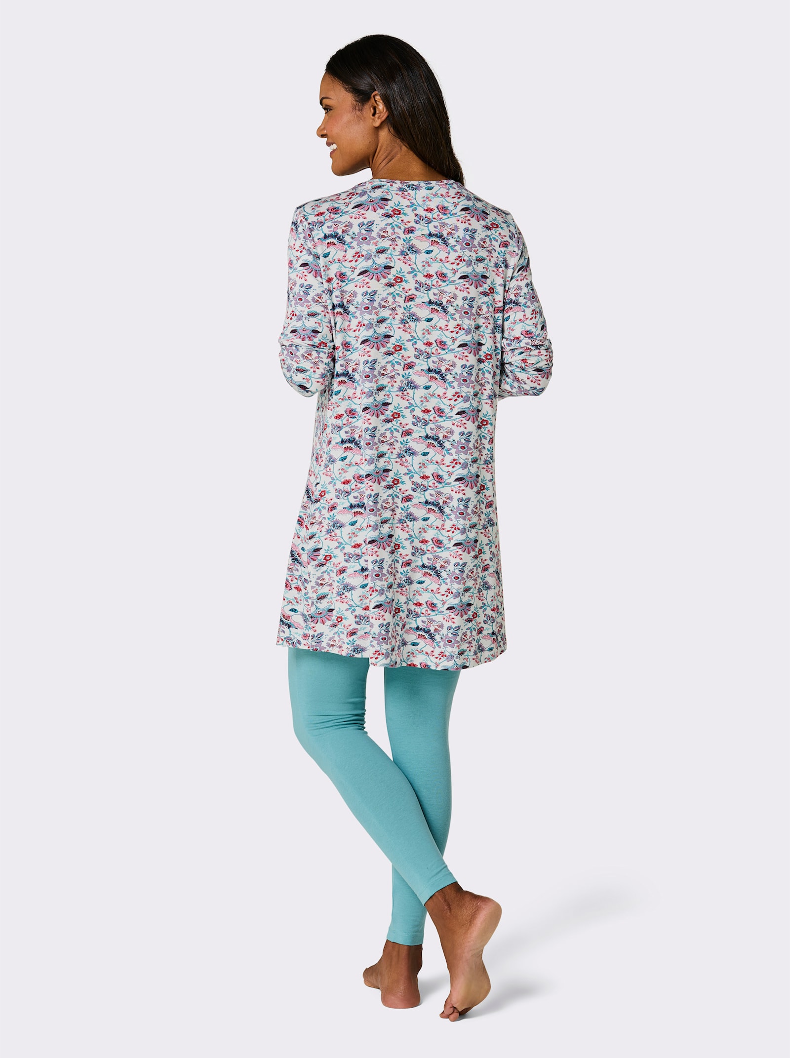 wäschepur Pyjama - ecru/oceaan bedrukt