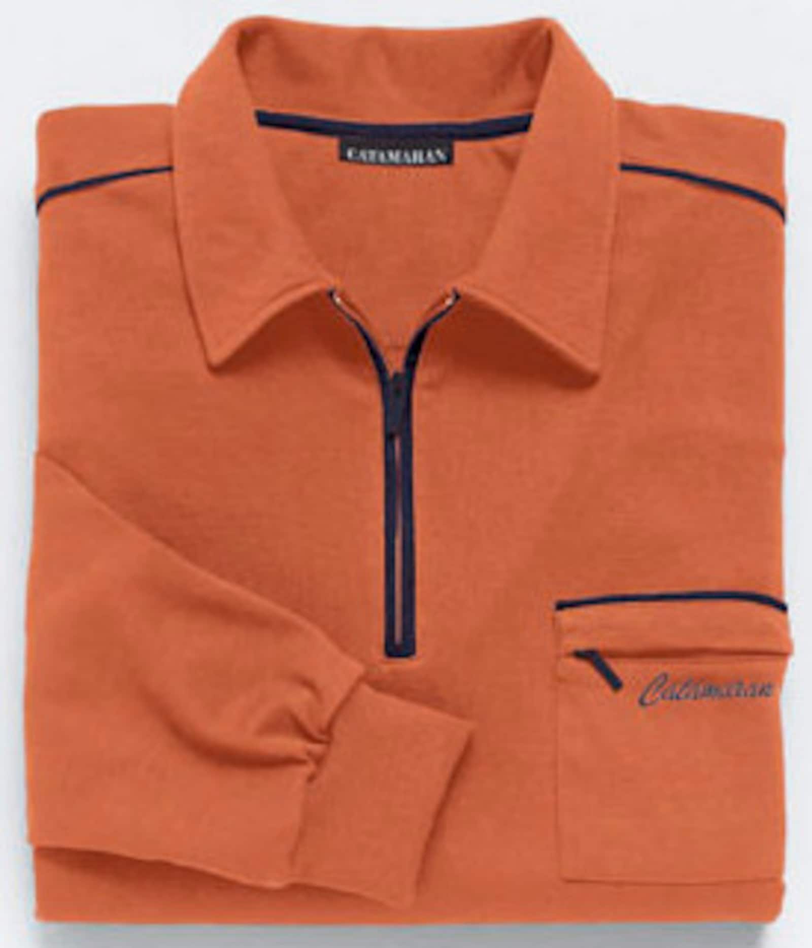 Catamaran Langarm-Poloshirt - terrakotta