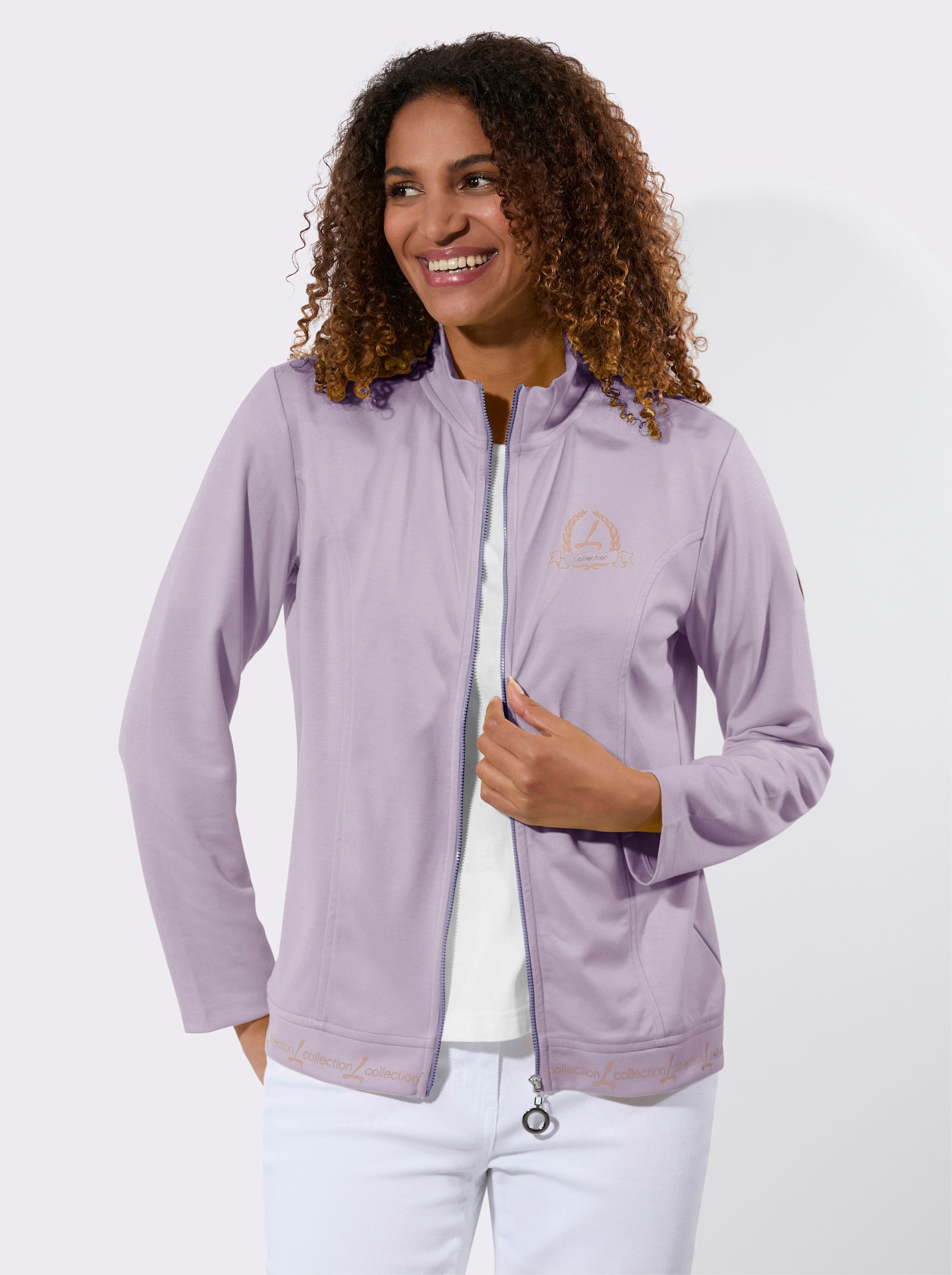 Shirtjacke mit Stehkragen - flieder