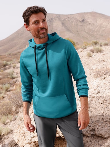 Catamaran Sports Sweatshirt in Jacquard-Qualität - türkis-marine-gemustert