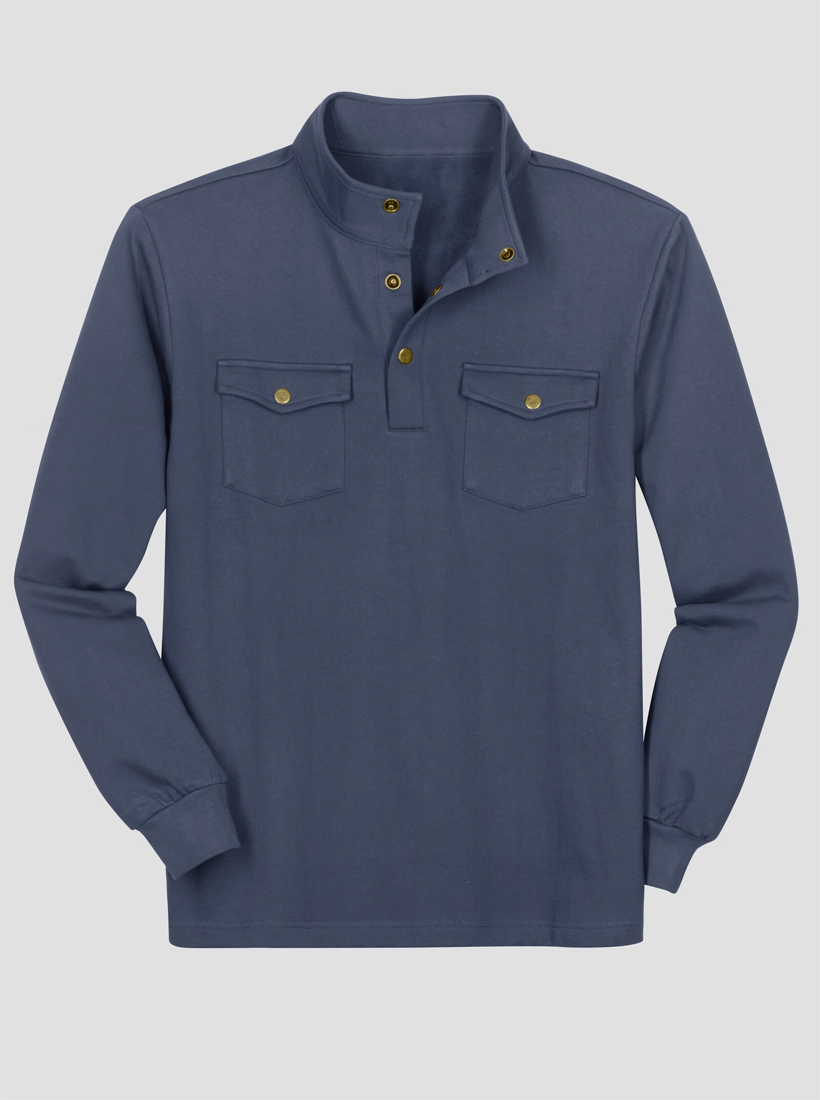 Sweatshirt mit Stehkragen - rauchblau