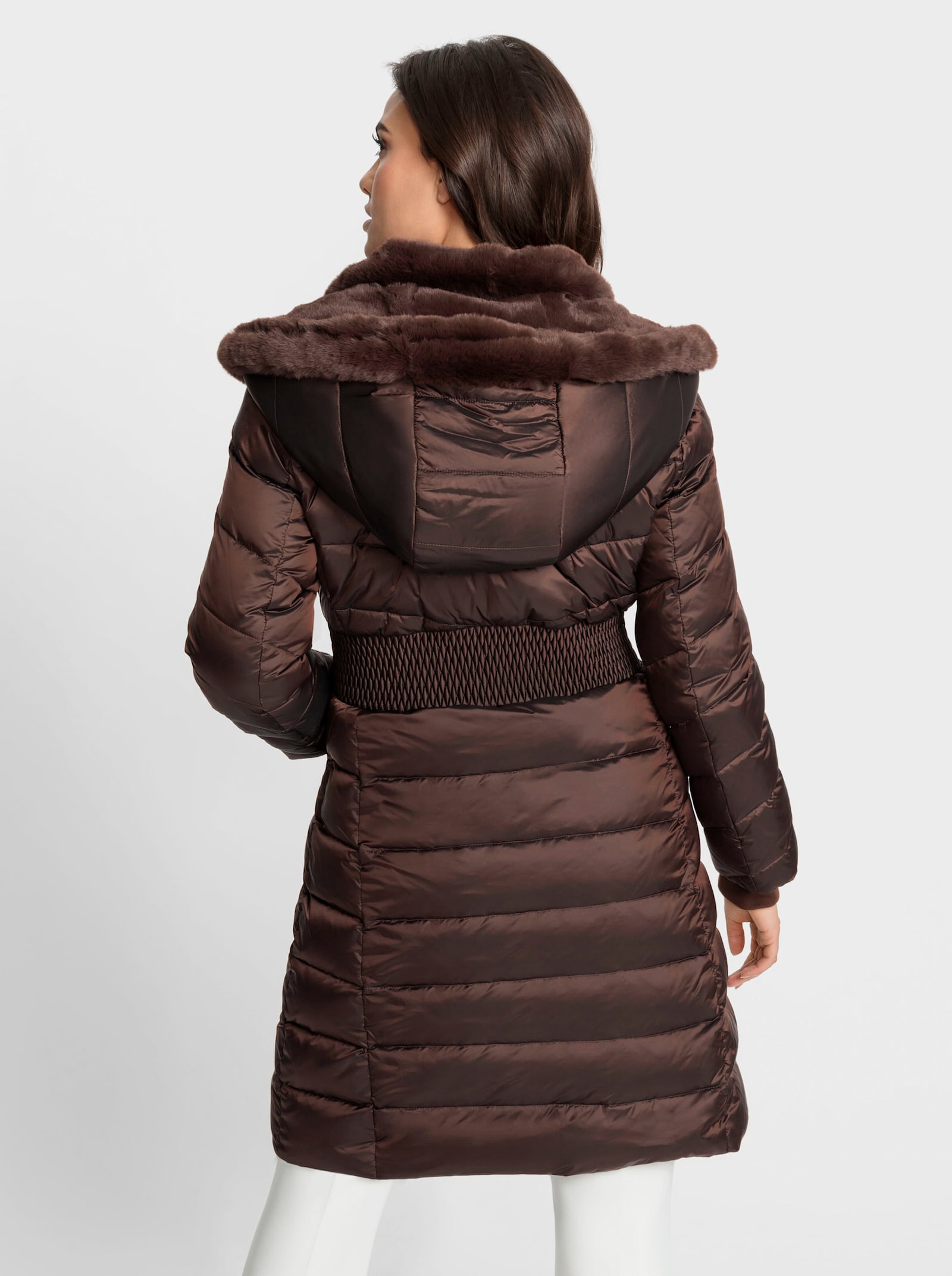 heine Steppmantel mit Westen-Einsatz - schoko