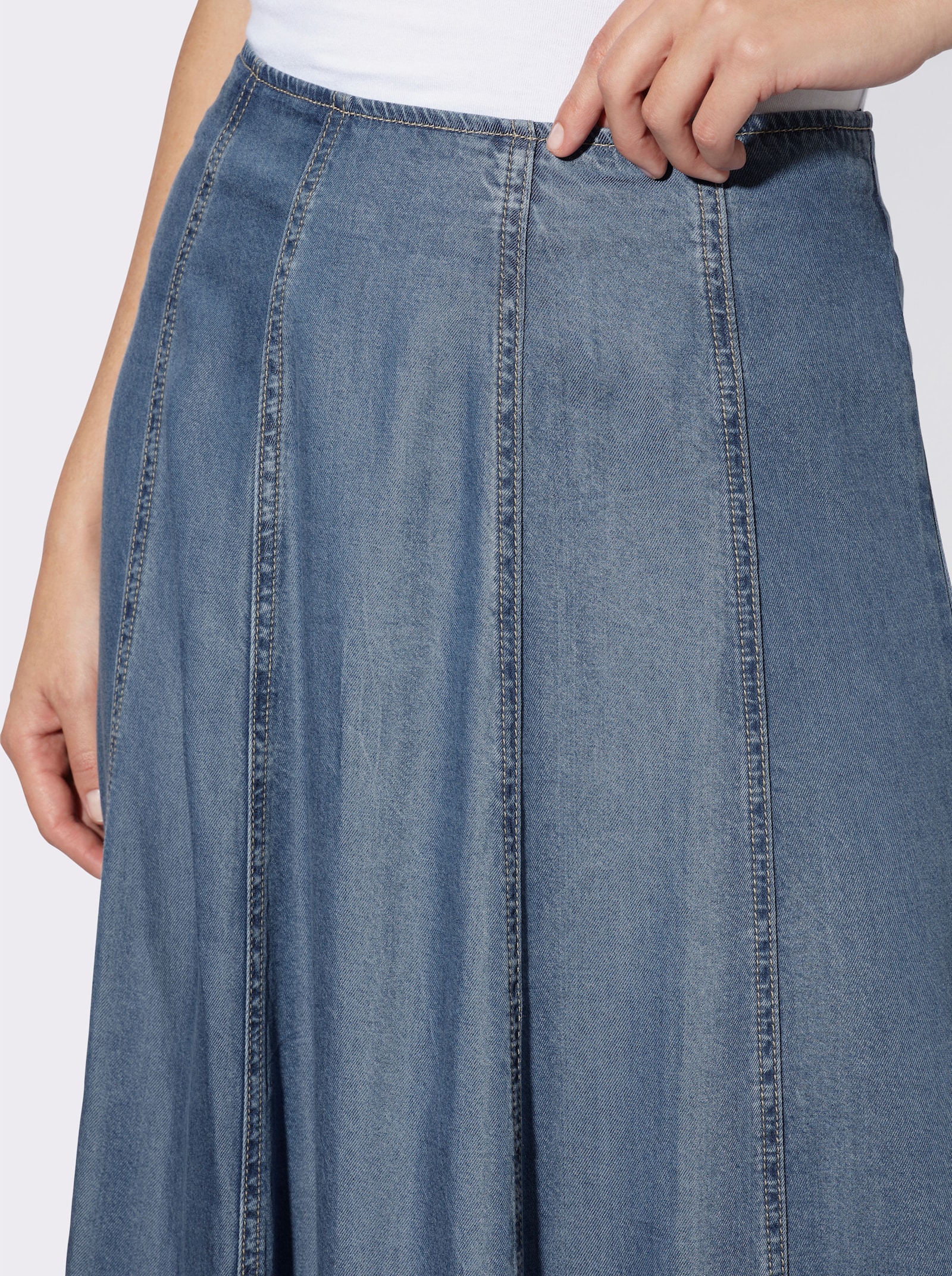 heine Bahnenrock in Jeans-Optik - blue-bleached