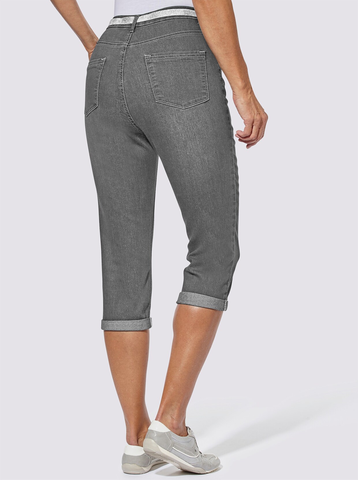 Caprihose - grey denim