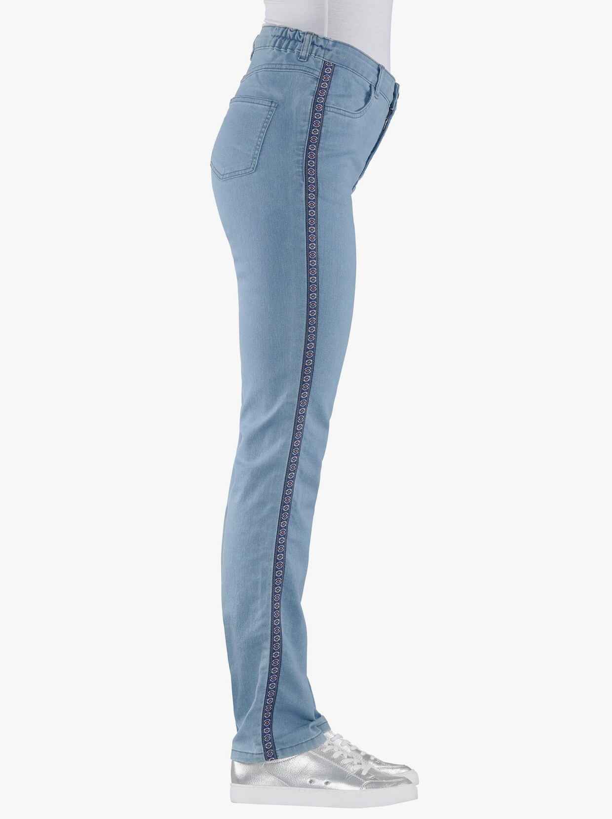 Strečové džíny - bělená modrá