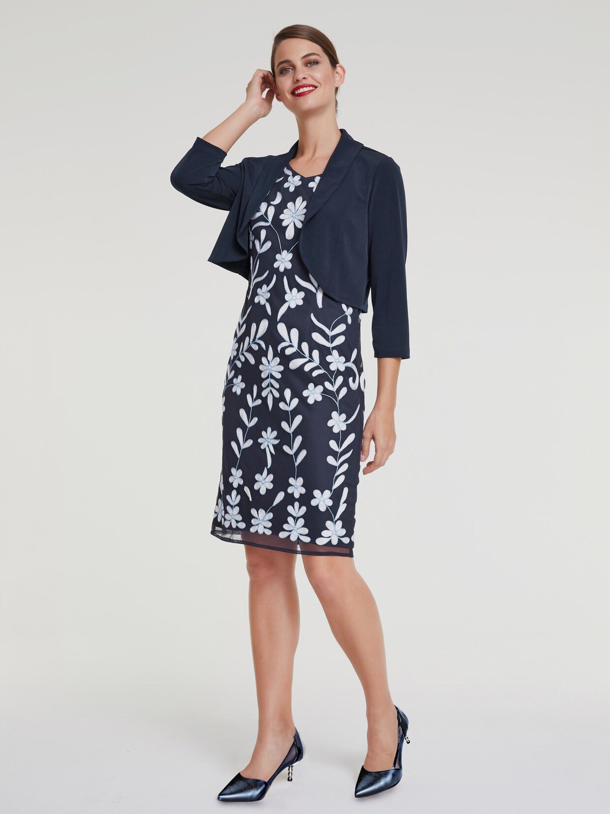 Patrizia Dini Cocktailkleid - marine-offwhite