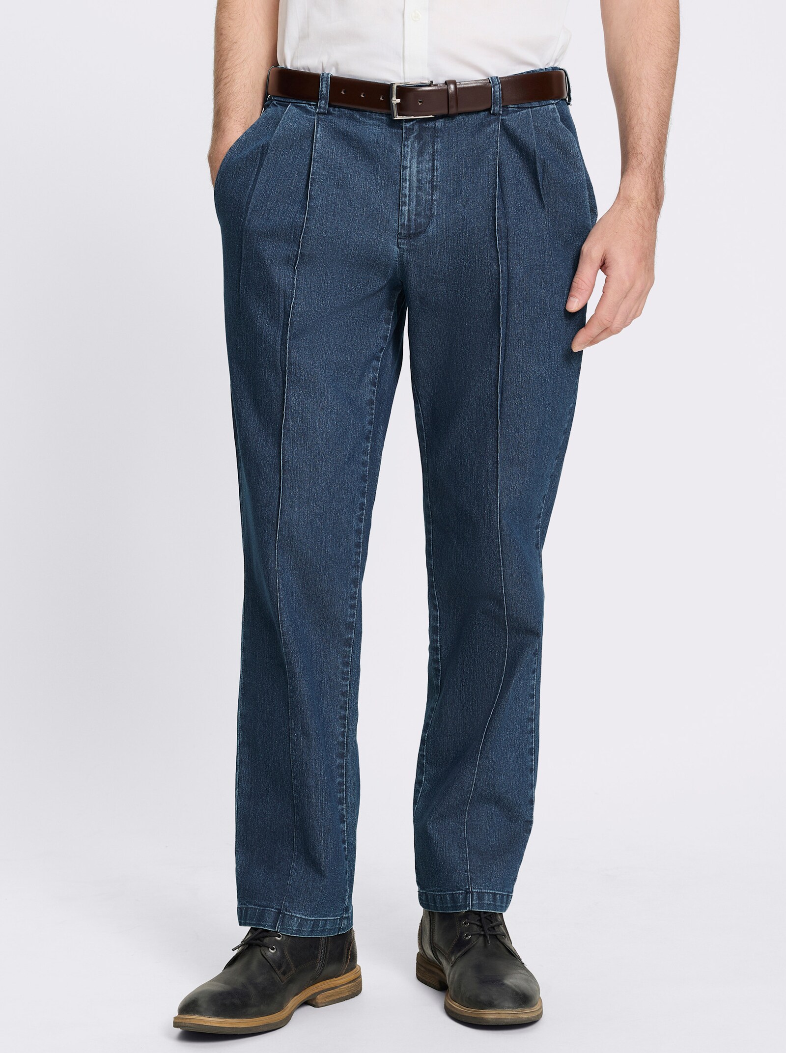 Marco Donati Jeans mit Bundfalten - blue-stone-washed