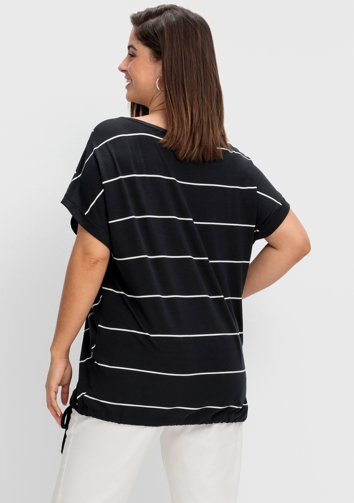 sheego Streifenshirt - schwarz-weiß