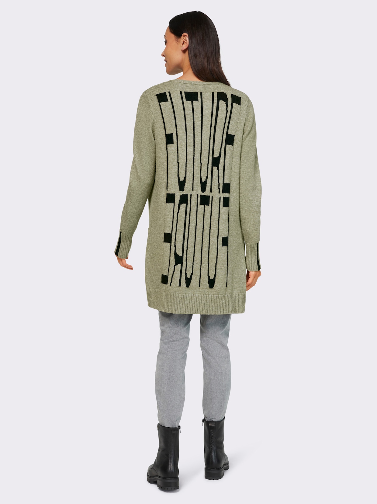 heine Jacquardvest - kaki/ecru gemêleerd