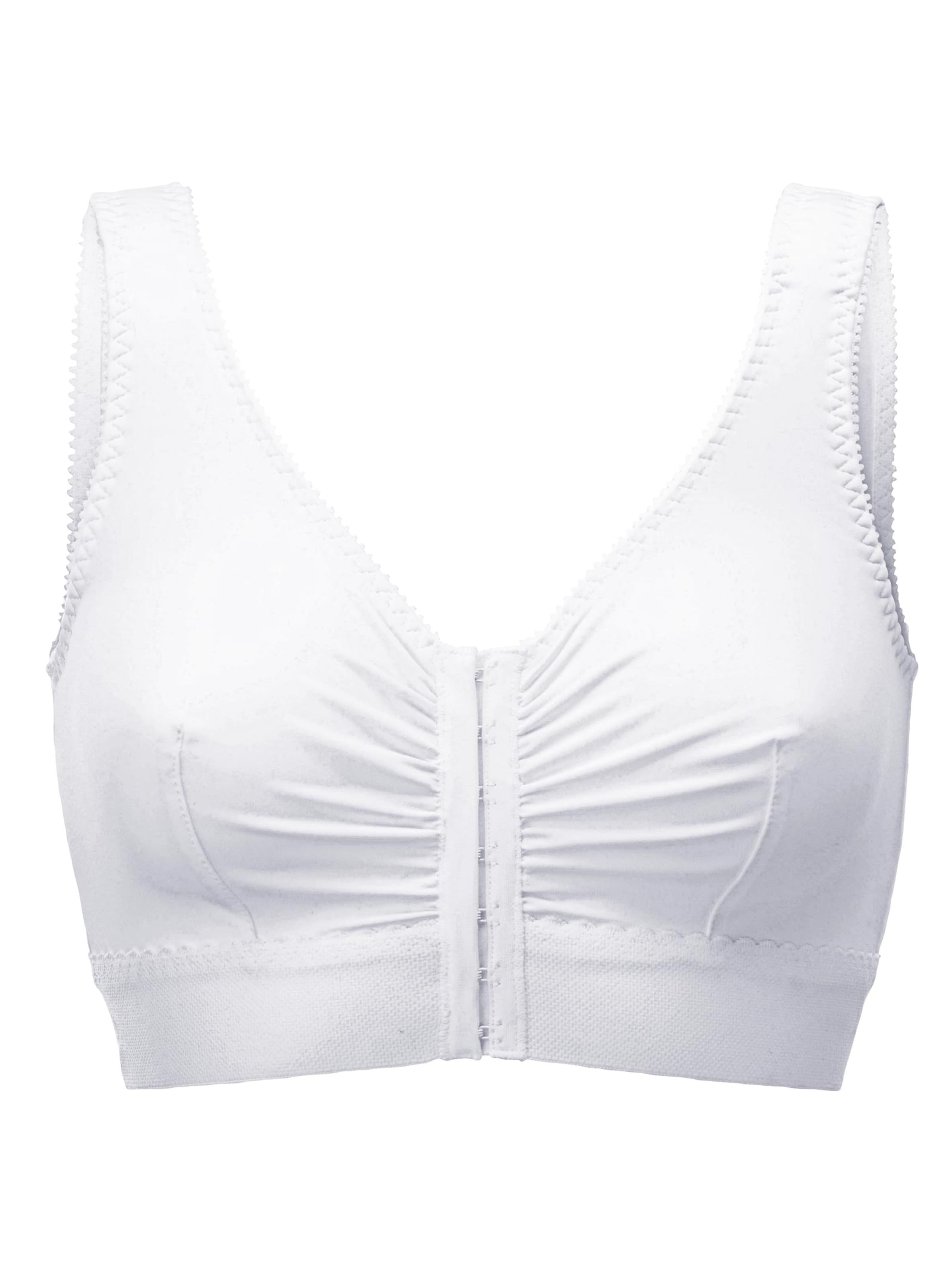 Vorderverschluss-BH ohne Bügel - weiß
