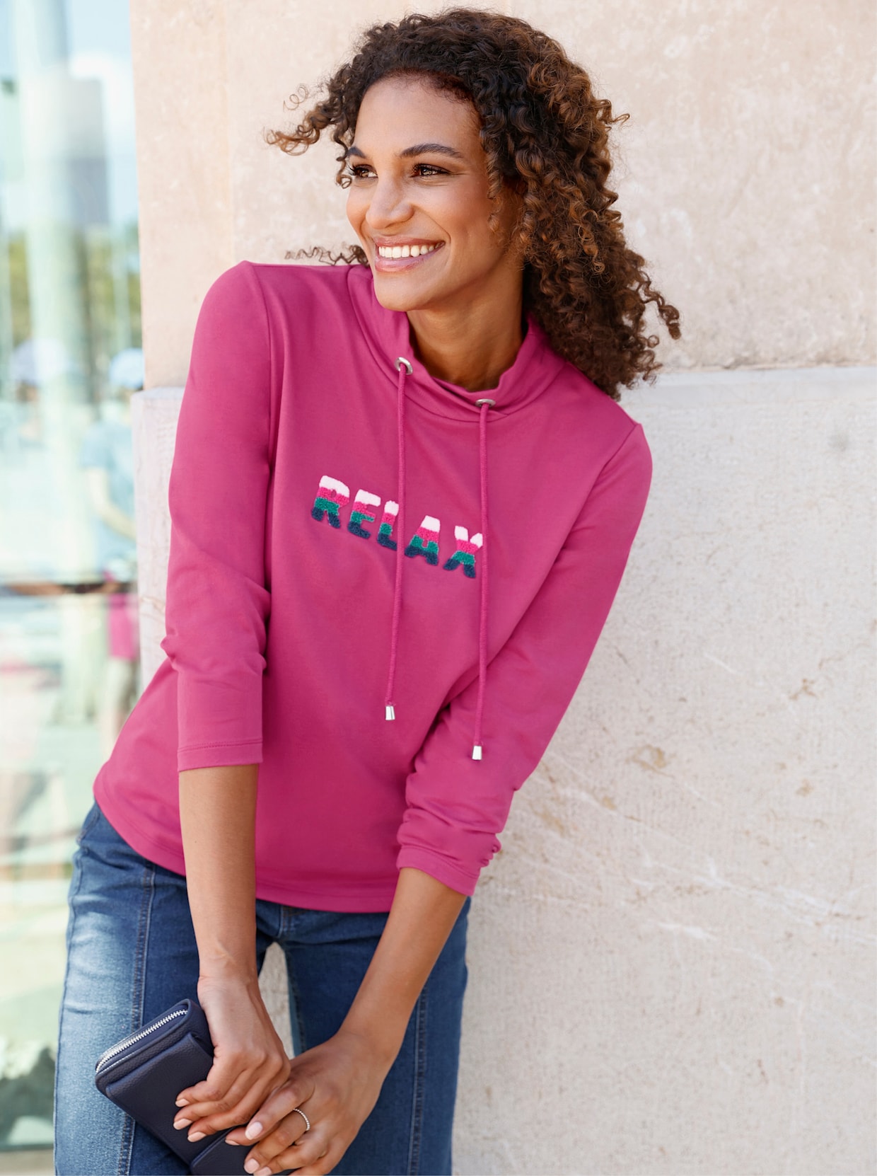 Sweatshirt - fuchsia