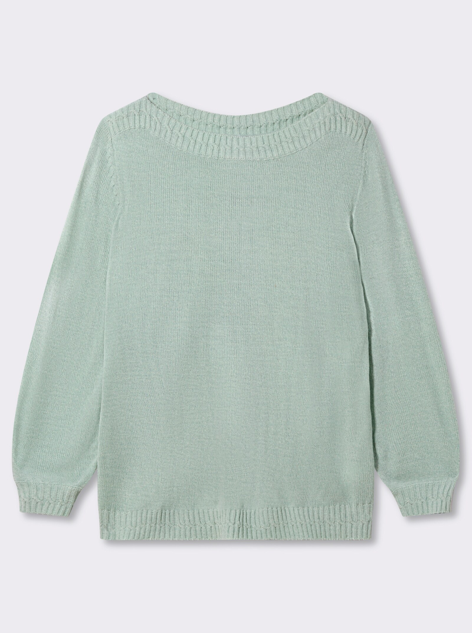 sheego Strickpullover mit U-Boot-Ausschnitt - zartmint-meliert