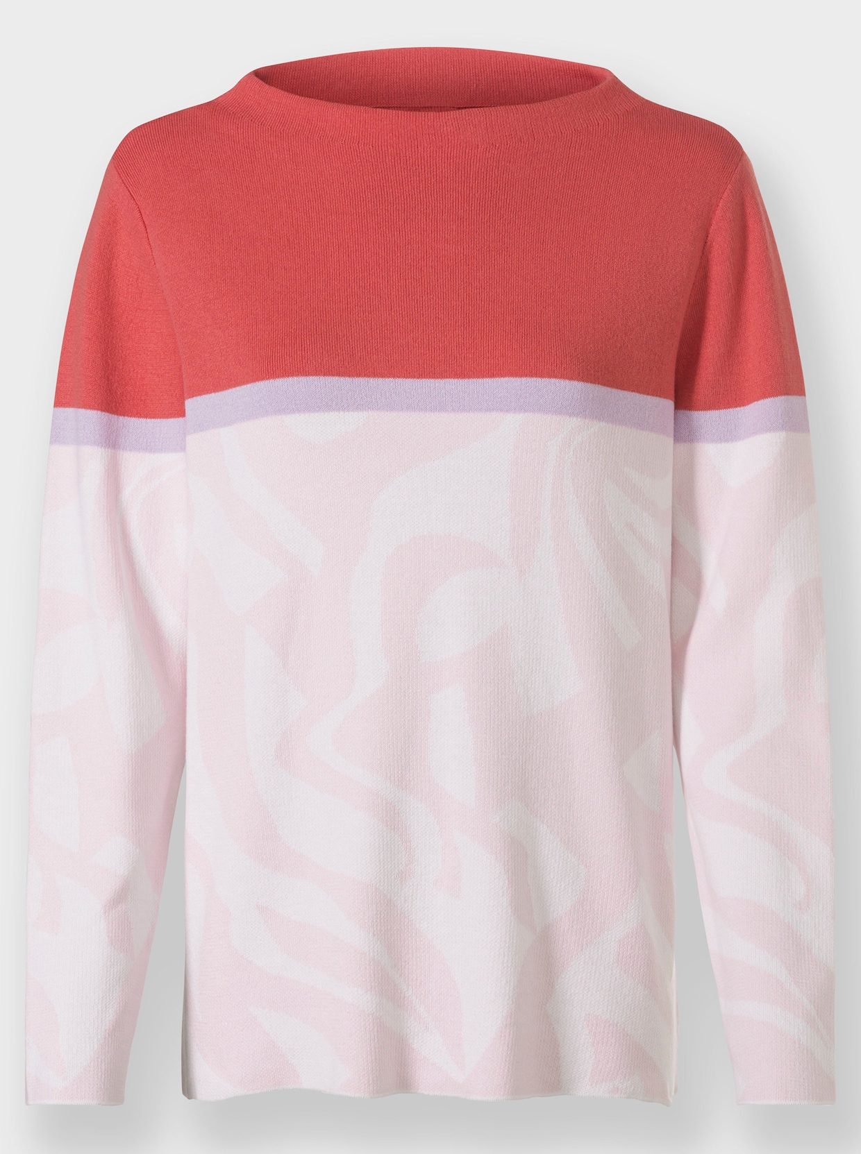 heine Pullover - grapefruit/lila gedessineerd