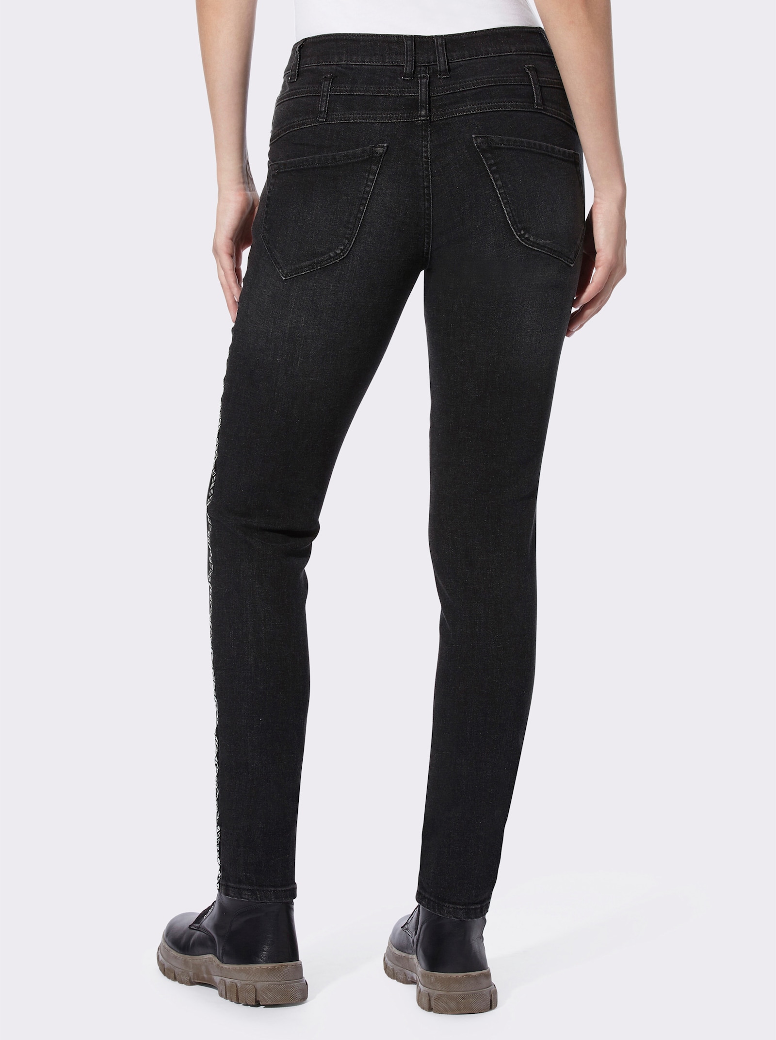 heine Jeans met galonstrepen - dark grey denim