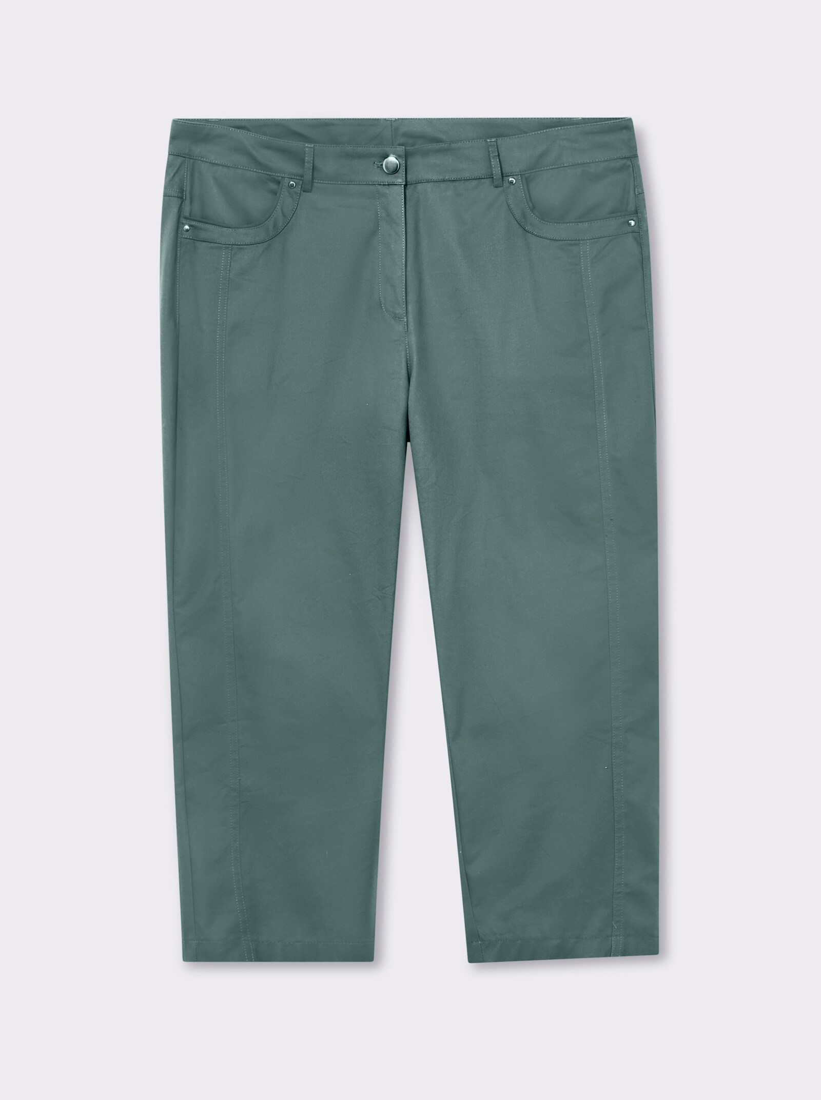 7/8-Jeans mit optisch streckenden Nähten - jadegrün