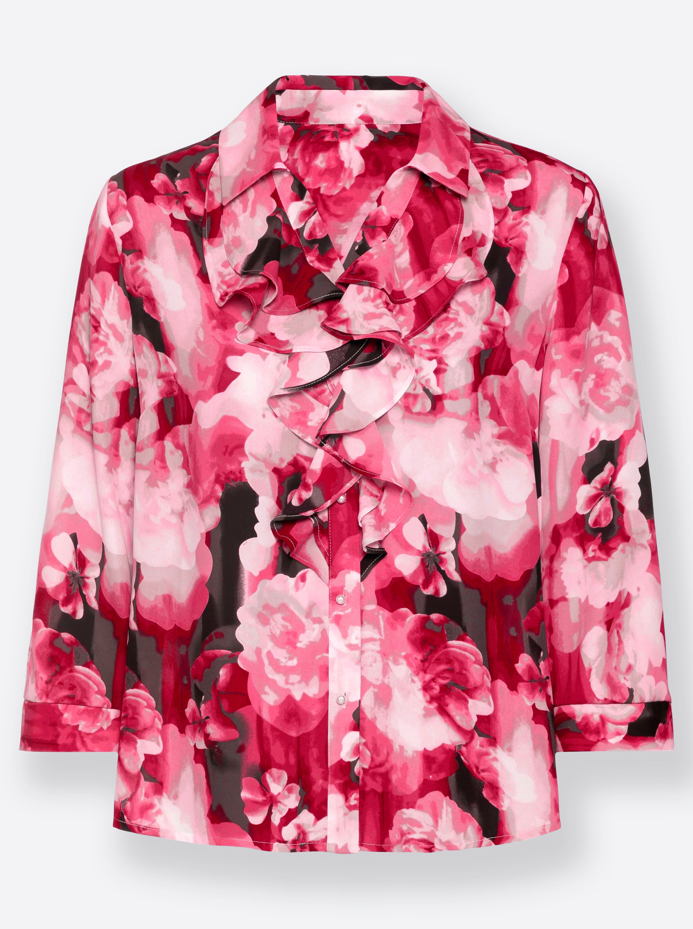 Witt Weiden Damen Rüschenbluse rot bedruckt  - Onlineshop Witt Weiden