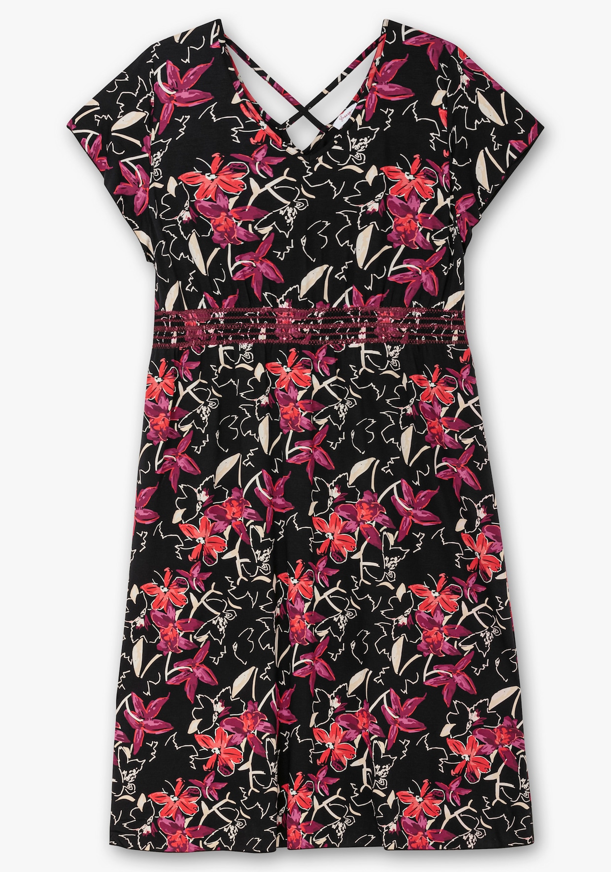 sheego Jerseykleid - schwarz bedruckt