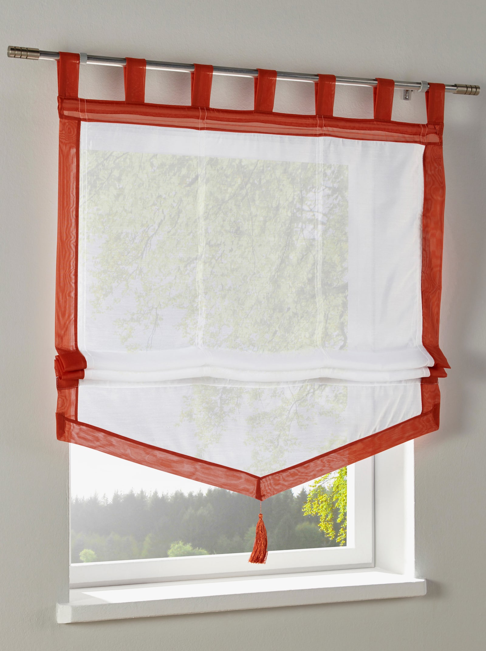 heine home Raffrollo - weiß-terracotta